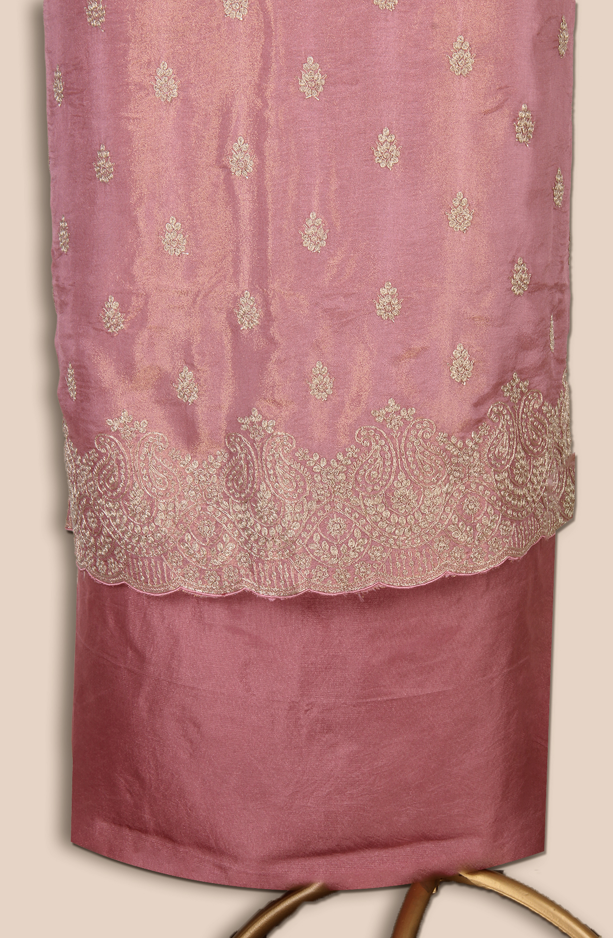 Pink Tissue Silk Unstitched Salwar Kameez - ARTS1137