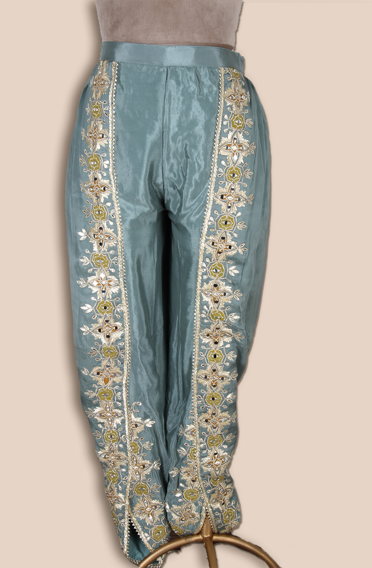 Pastel Green Partywear Crepe Dhoti Style Salwar Suit - ARTS845