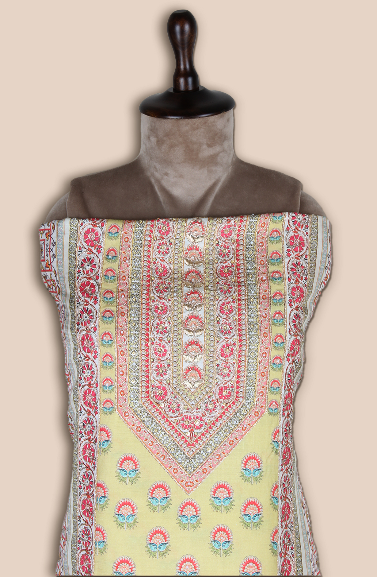 Yellow Beautiful Muslin Festive Salwar Kameez - ARTSMSLN01