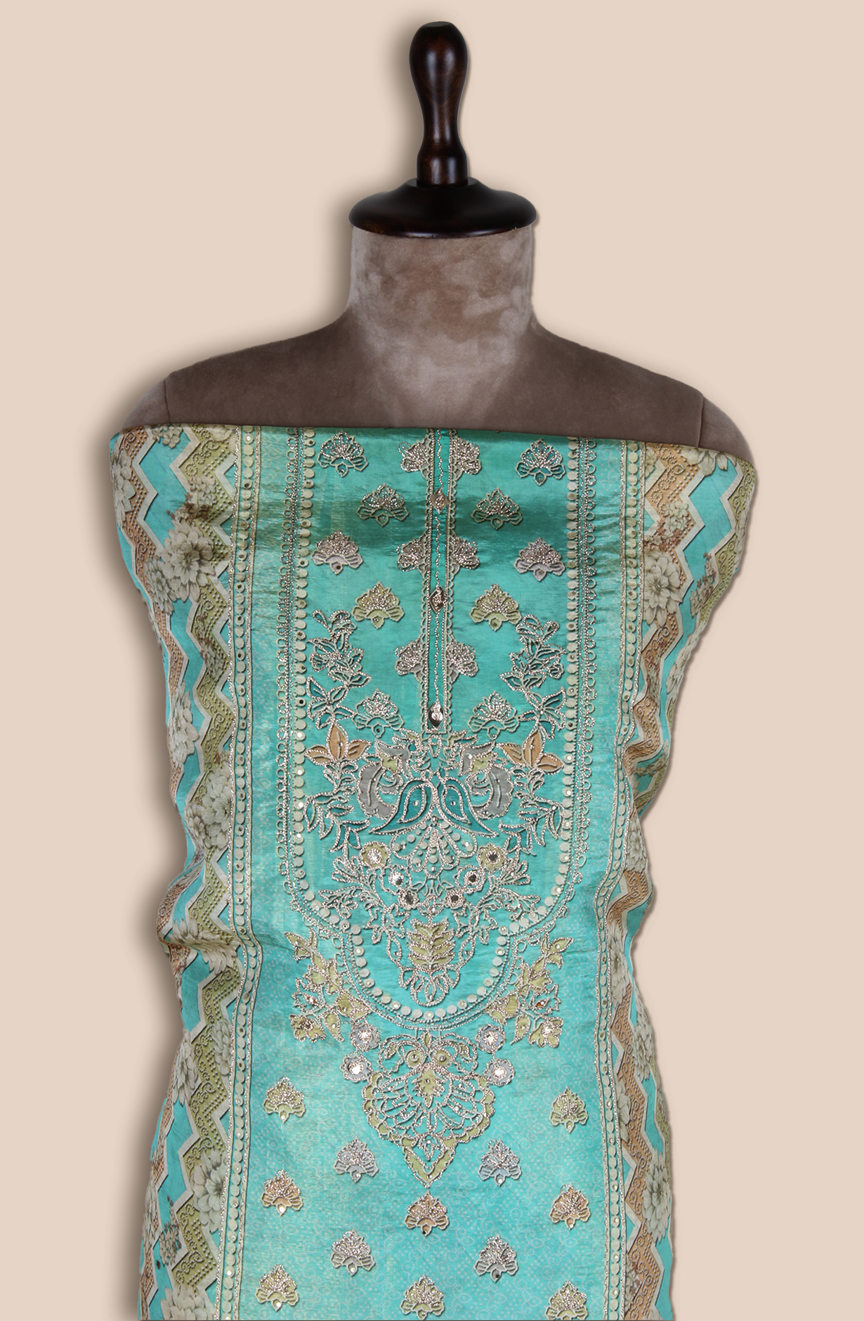 Sea Green Tissue Silk Festive Salwar Kameez - ARTSTISSU01