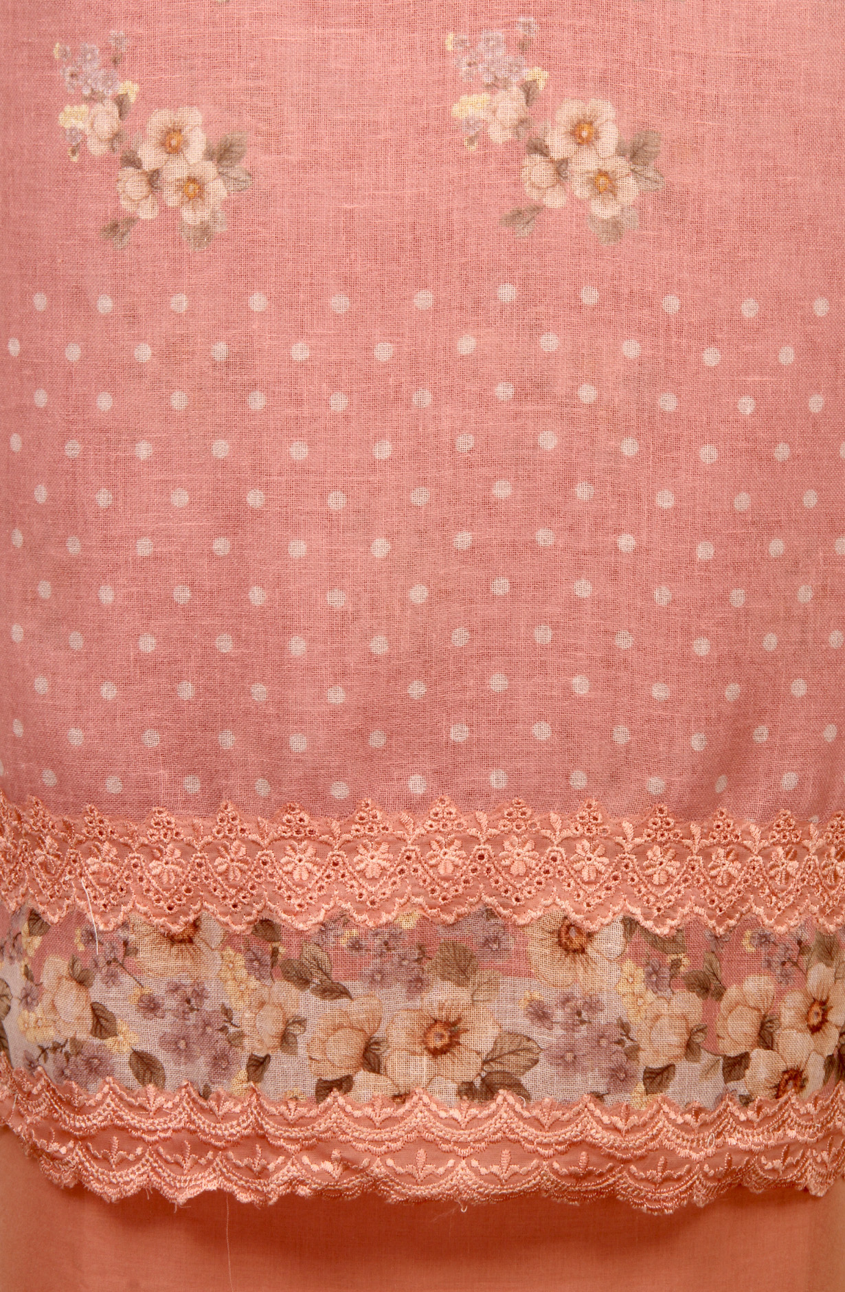 Peach Linen Digital Printed Suit-sets with Dupatta - AYS1952A