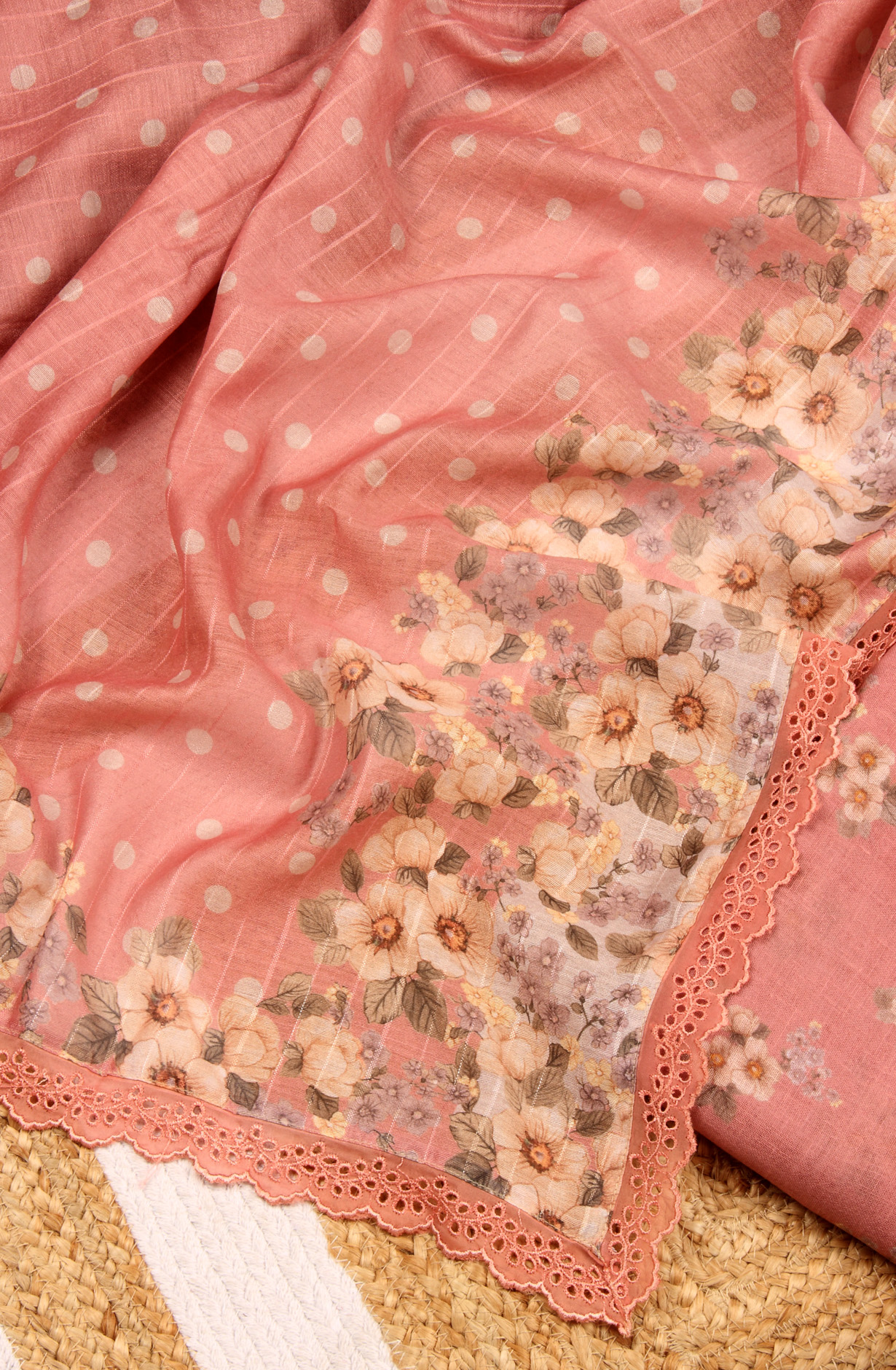 Peach Linen Digital Printed Suit-sets with Dupatta - AYS1952A