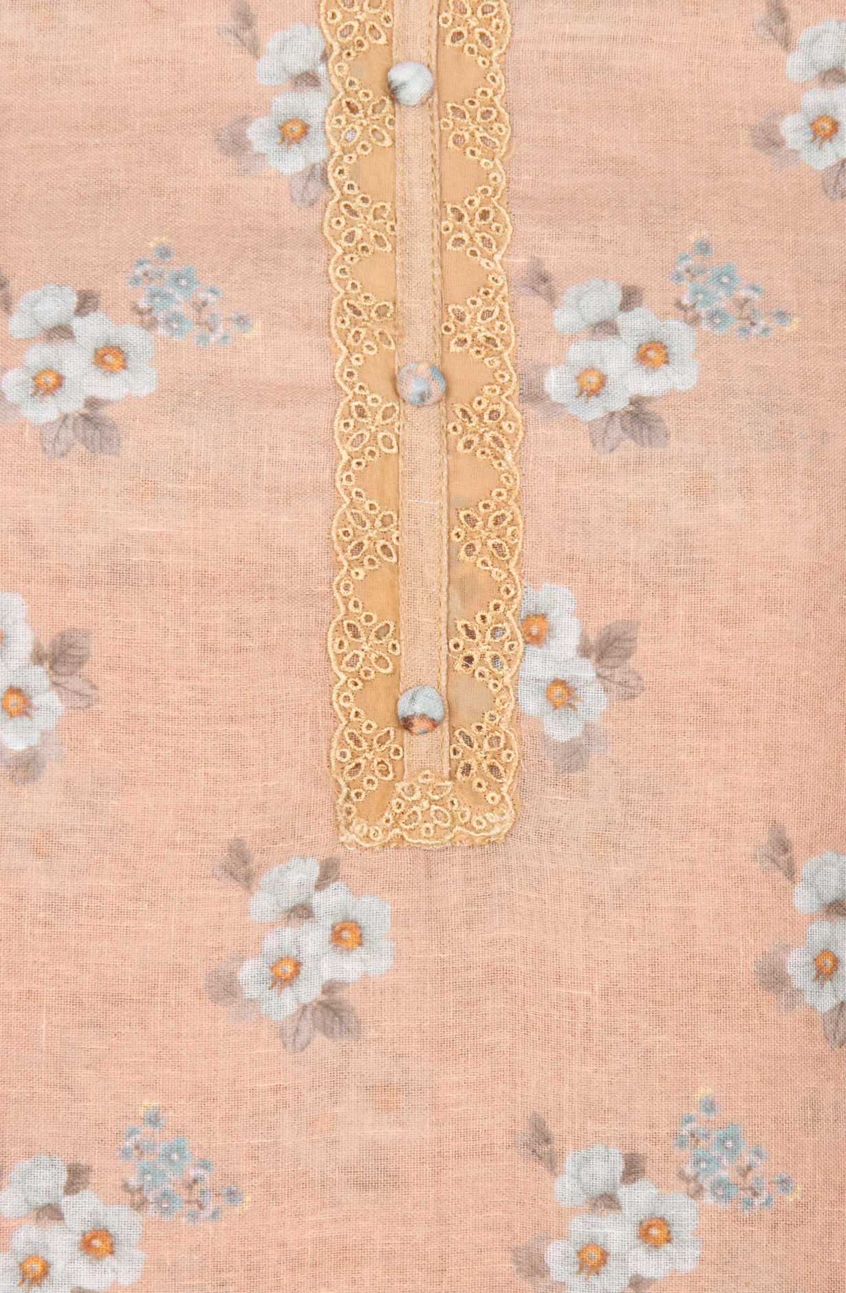 Beige Linen Digital Printed Suit-sets with Dupatta - AYS1952B