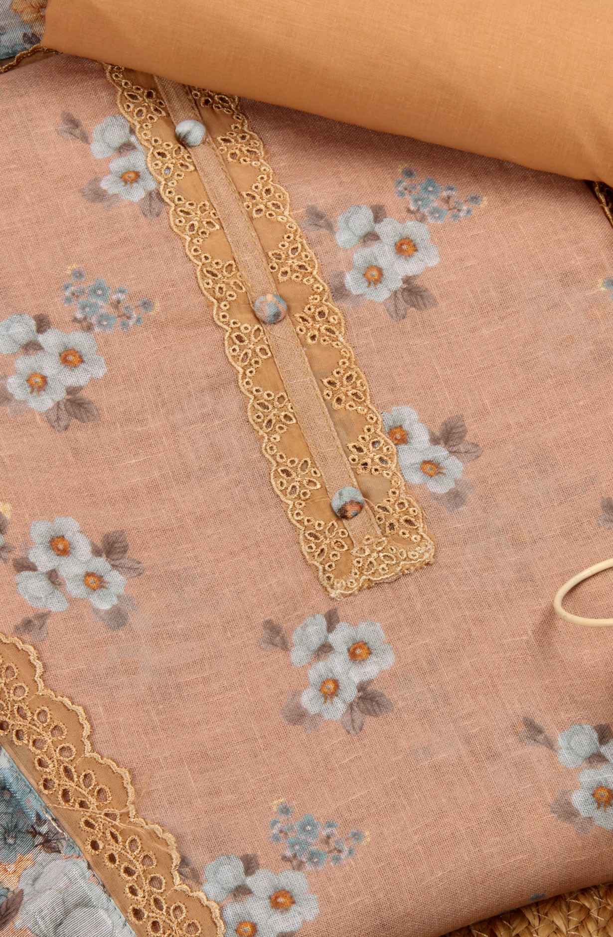 Beige Linen Digital Printed Suit-sets with Dupatta - AYS1952B