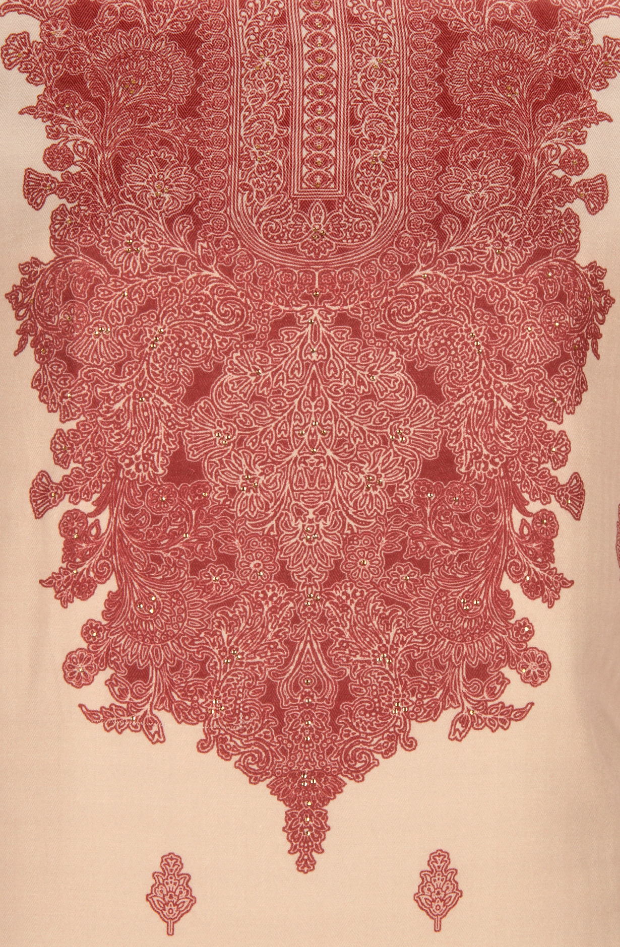 Beige Pashmina Winter Wear Unstitched Salwar Suit - AZI1616