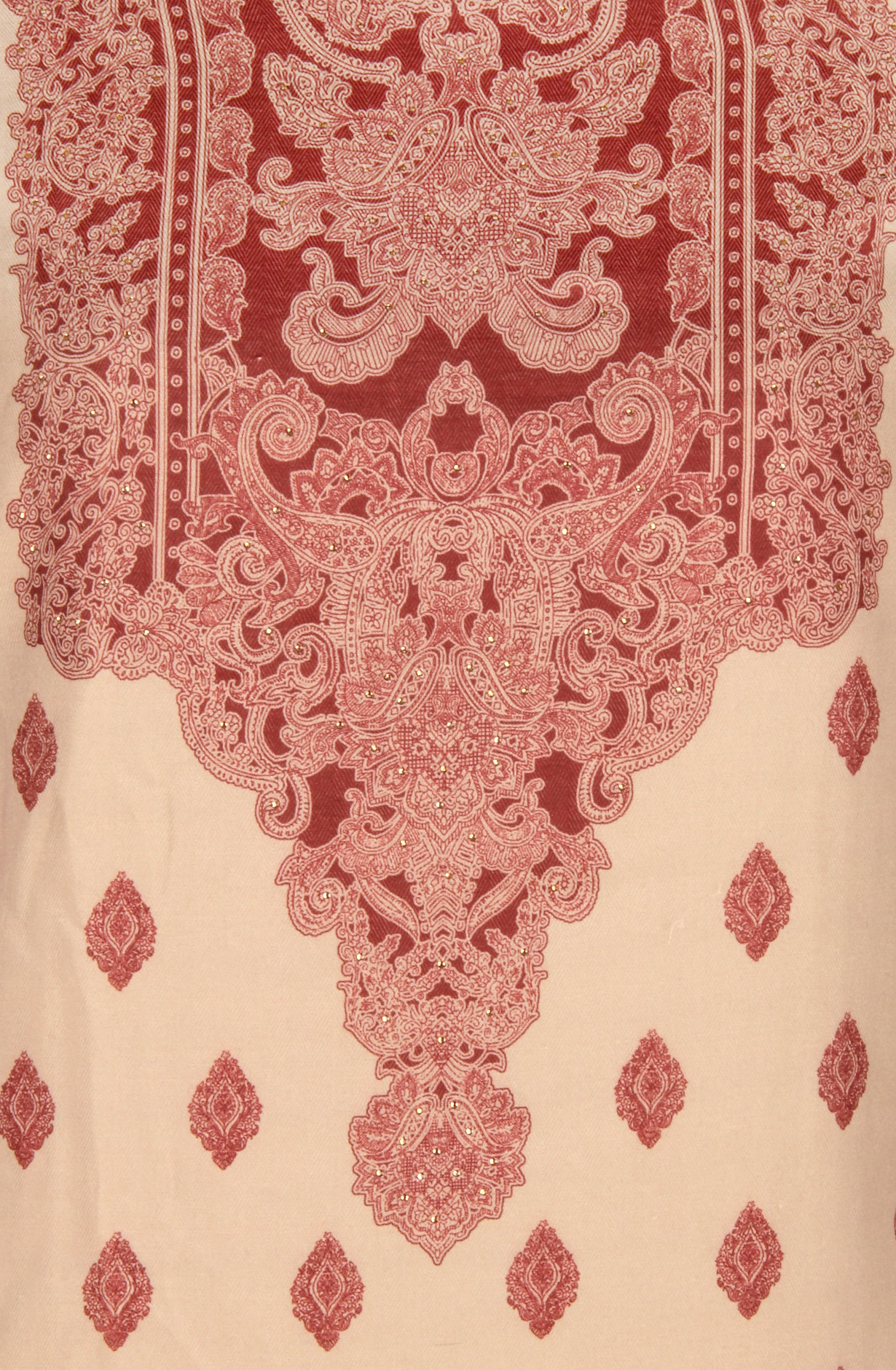 Beige Pashmina Winter Wear Unstitched Salwar Suit - AZI1618A