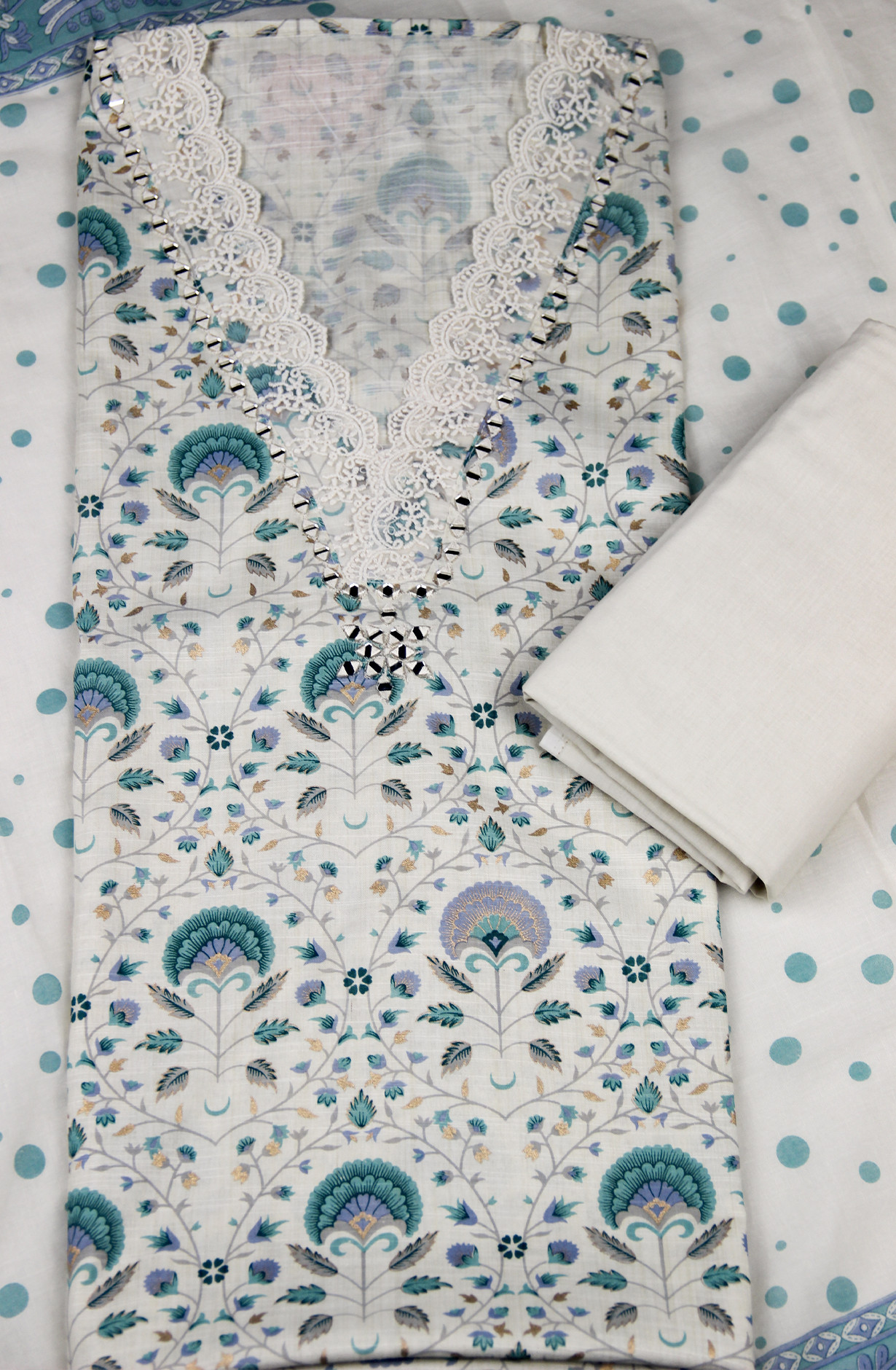 Pure Cotton Block Printed Suit Set with Cotton Dupatta - 984-FMNKSBEA