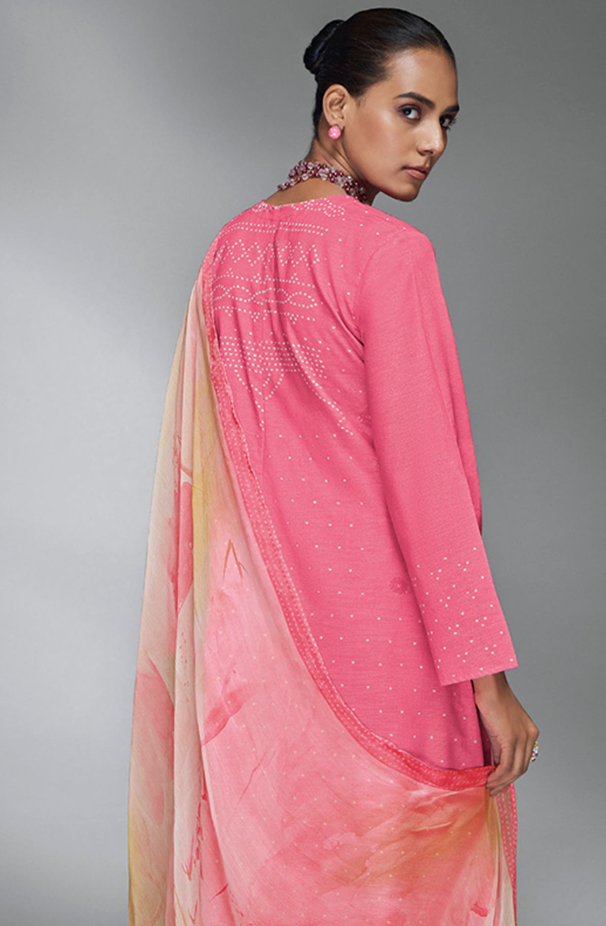 Pink Digital Printed Cotton Linen Suit Set with Dupatta - BAN5011A