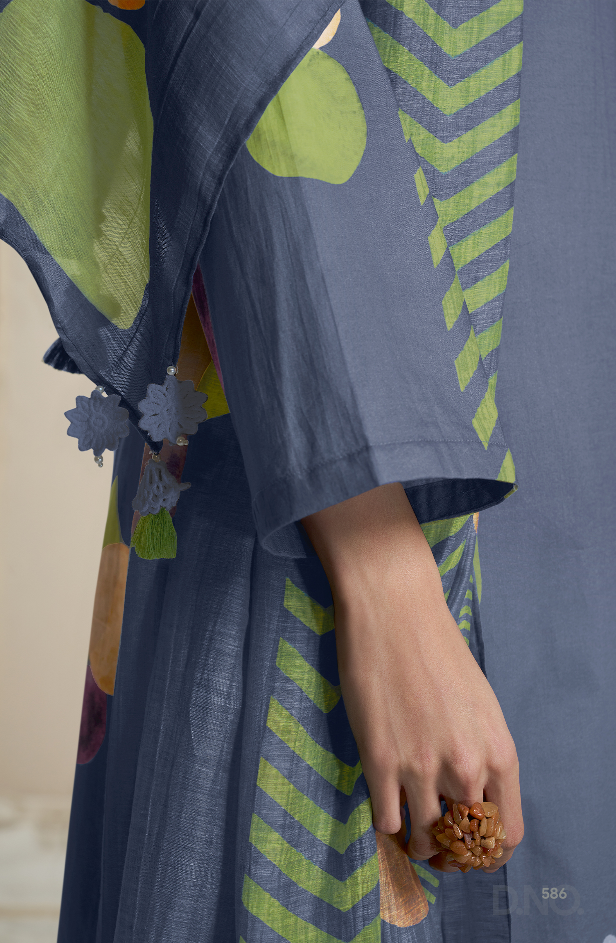 Grey Cotton Lawn Digital Printed Unstitched Salwar Kameez with Lace Work - BHO586