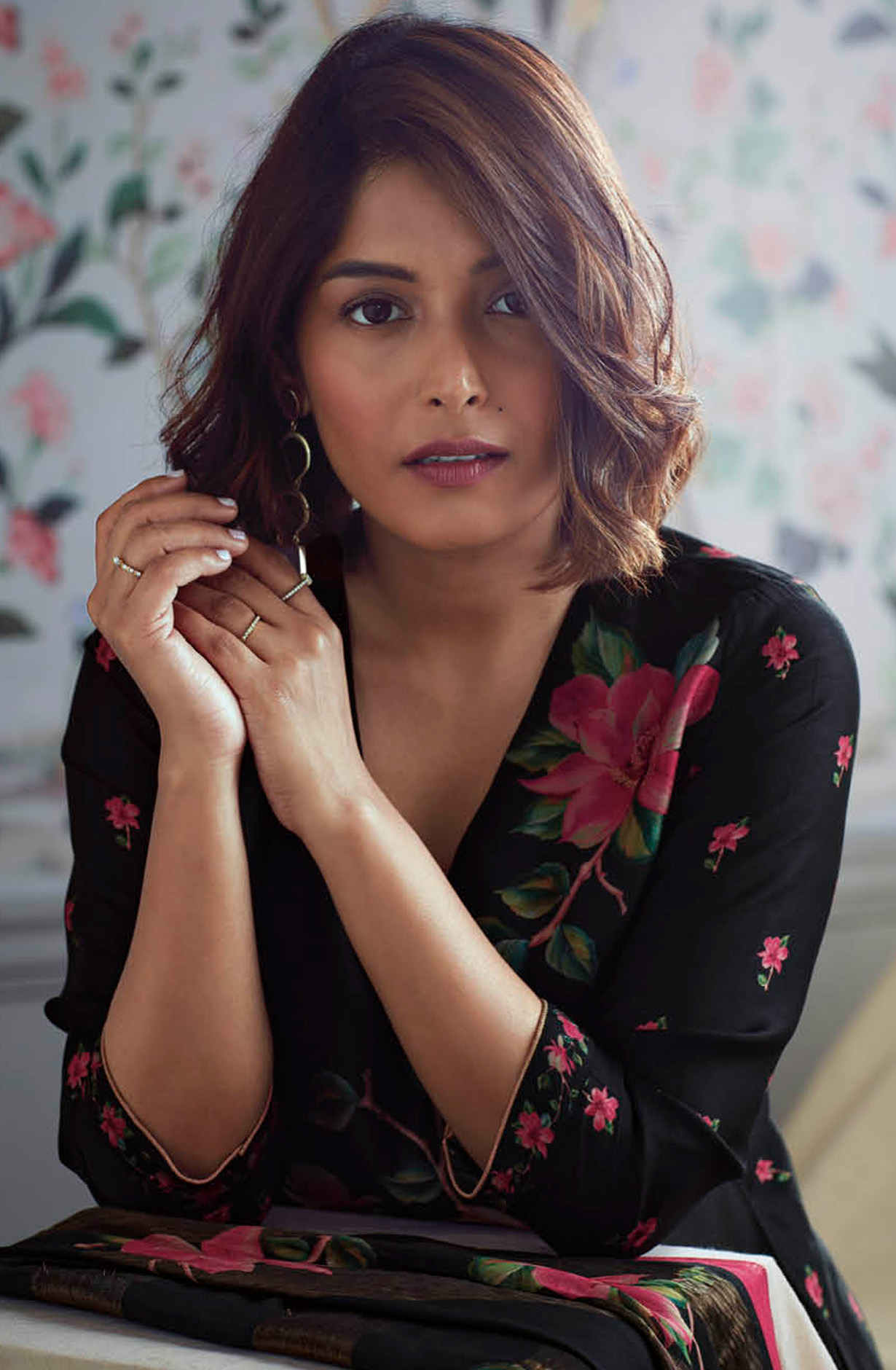 Black Beautiful Russian Silk Unstitched Suit with Dupatta - BLOC1319