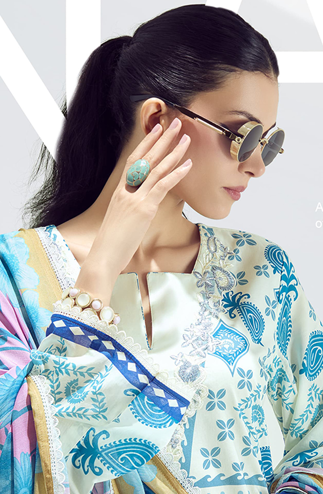 Pink Cotton Lawn Printed Suit Set with Dupatta- BRE321