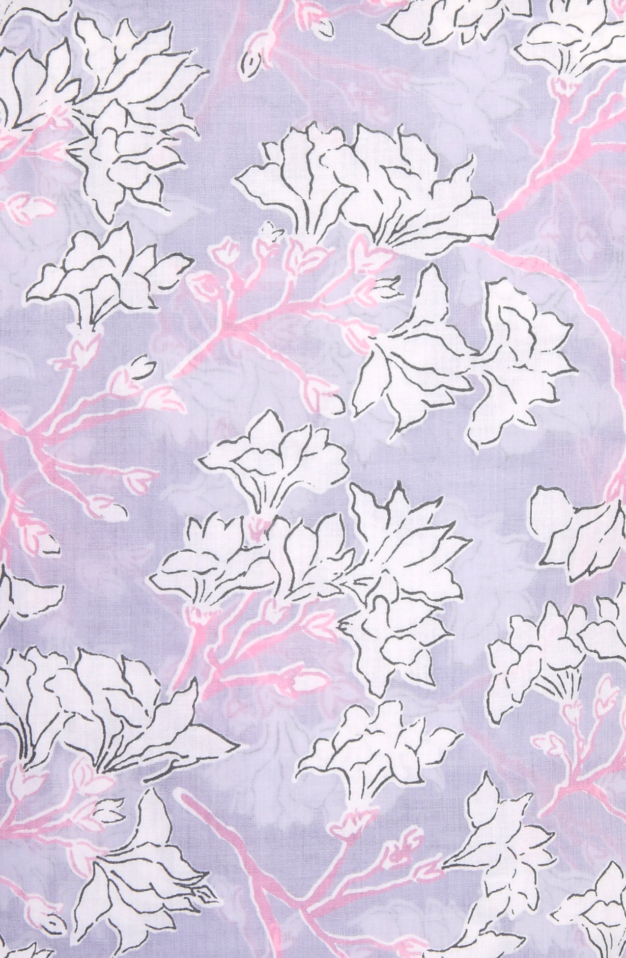 Lavender Cotton Printed Salwar Suit with Chiffon Dupatta - CHANPJ2087A