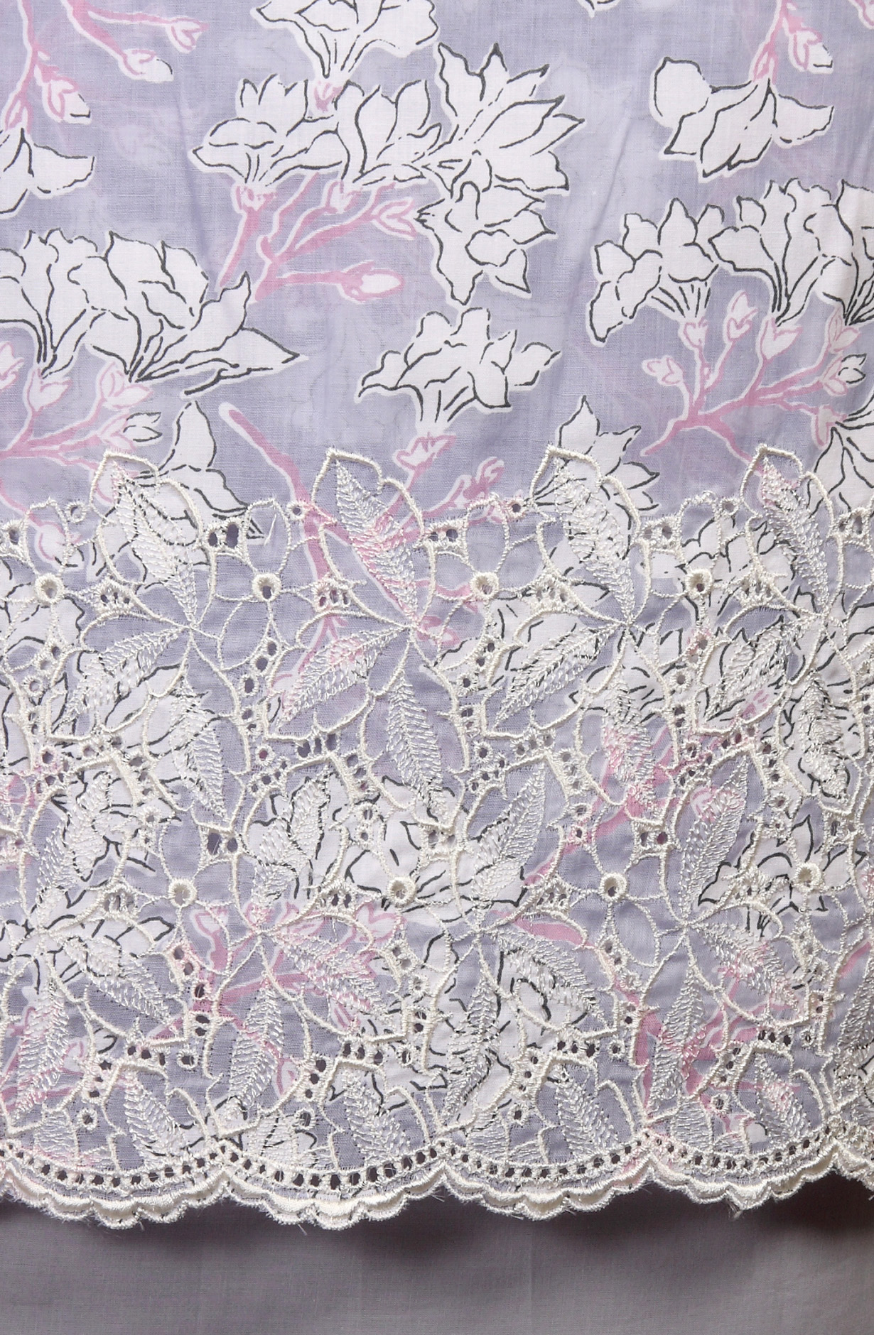 Lavender Cotton Printed Salwar Suit with Chiffon Dupatta - CHANPJ2087A