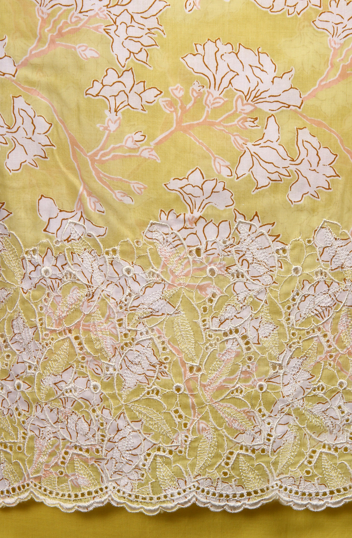 Yellow Cotton Printed Salwar Suit with Chiffon Dupatta - CHANPJ2087D