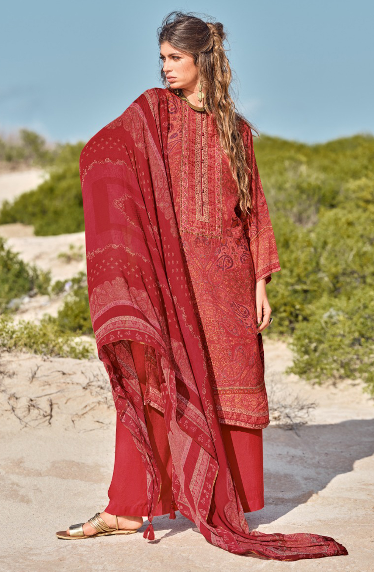Crepe Unstitched Beautiful Suit - Set - CRECS05