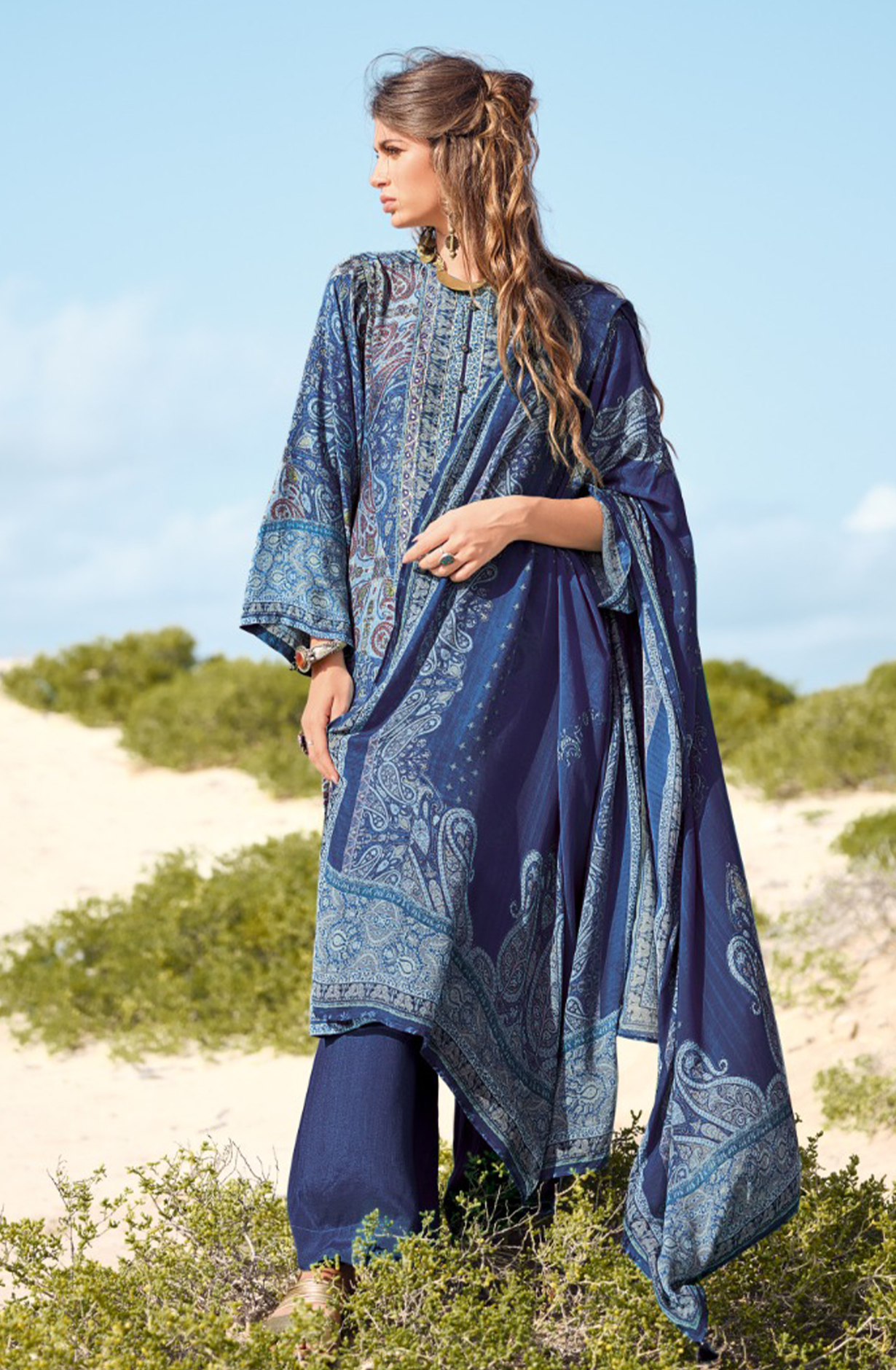 Crepe Unstitched Beautiful Suit - Set - CRECS06