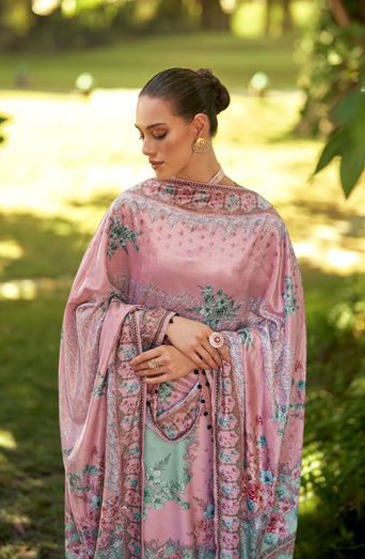 Sea Green Beautiful Velvet Unstitched Printed Salwar Suit - DEE24002