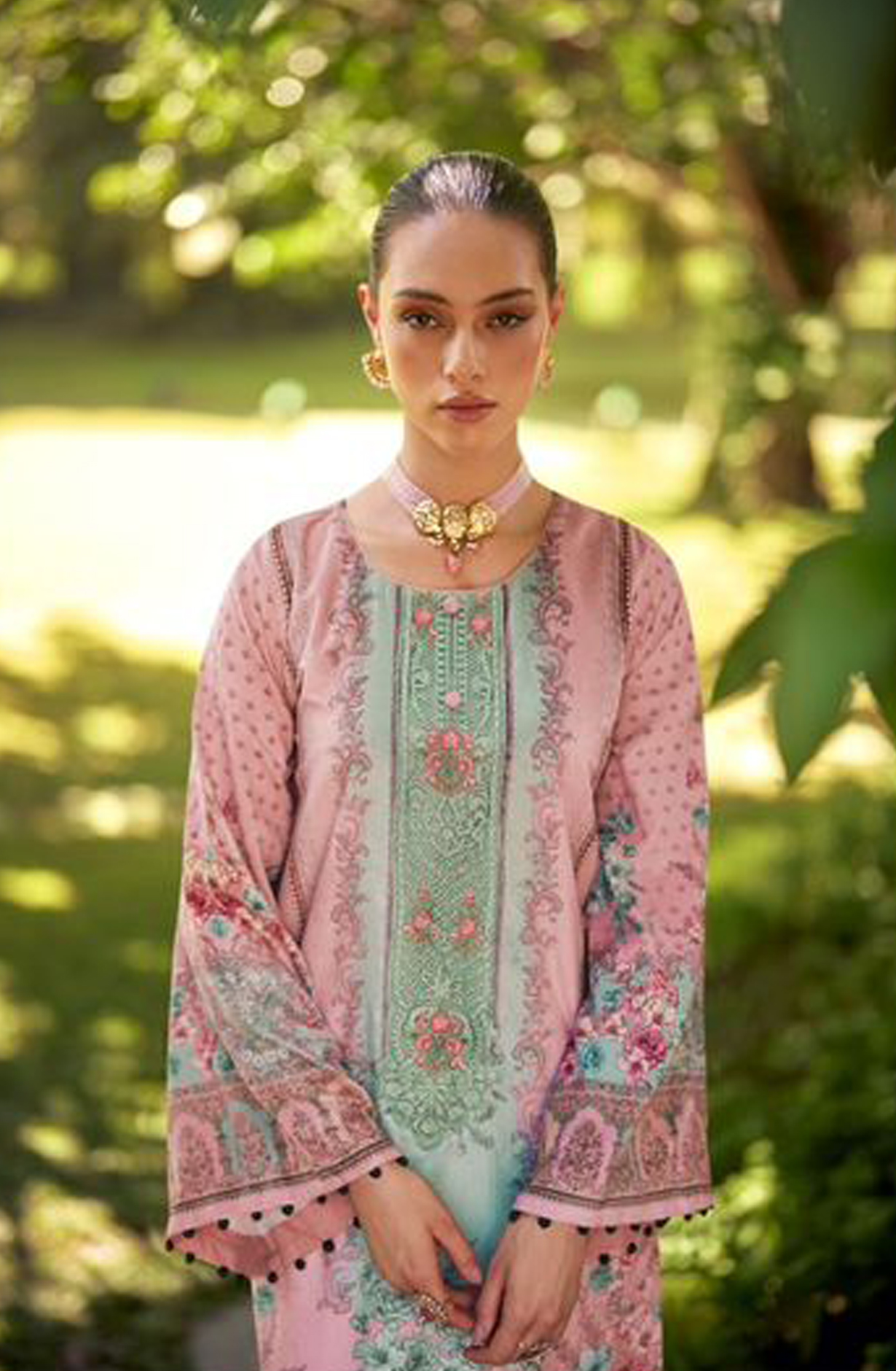 Sea Green Beautiful Velvet Unstitched Printed Salwar Suit - DEE24002