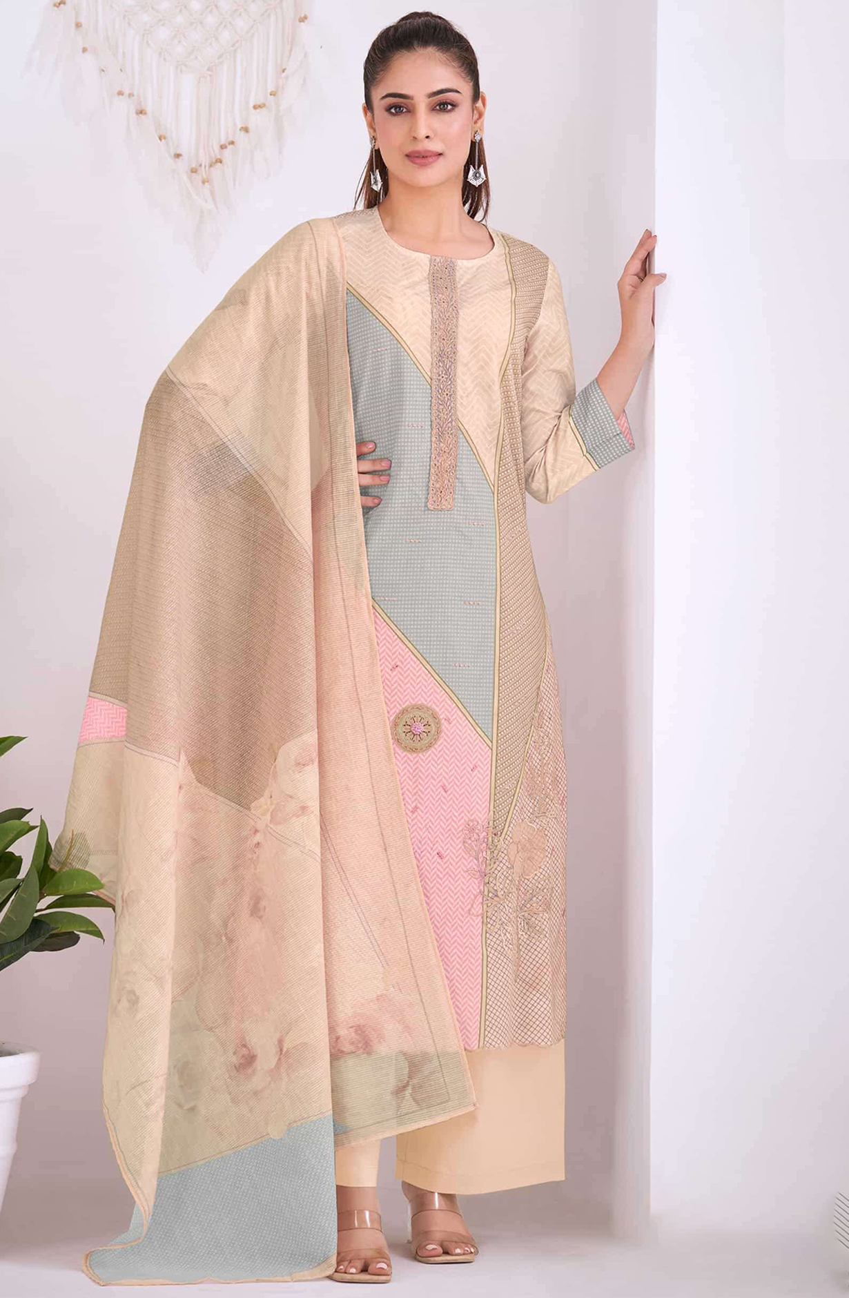 Orange Pure Cotton Lawn Digital Printed Suit - DIV813