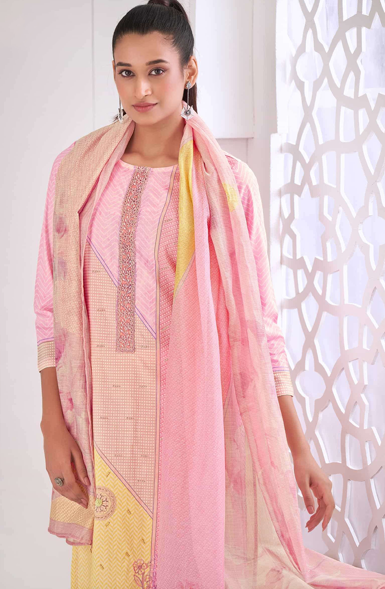 Pink Pure Cotton Lawn Digital Printed Suit - DIV842