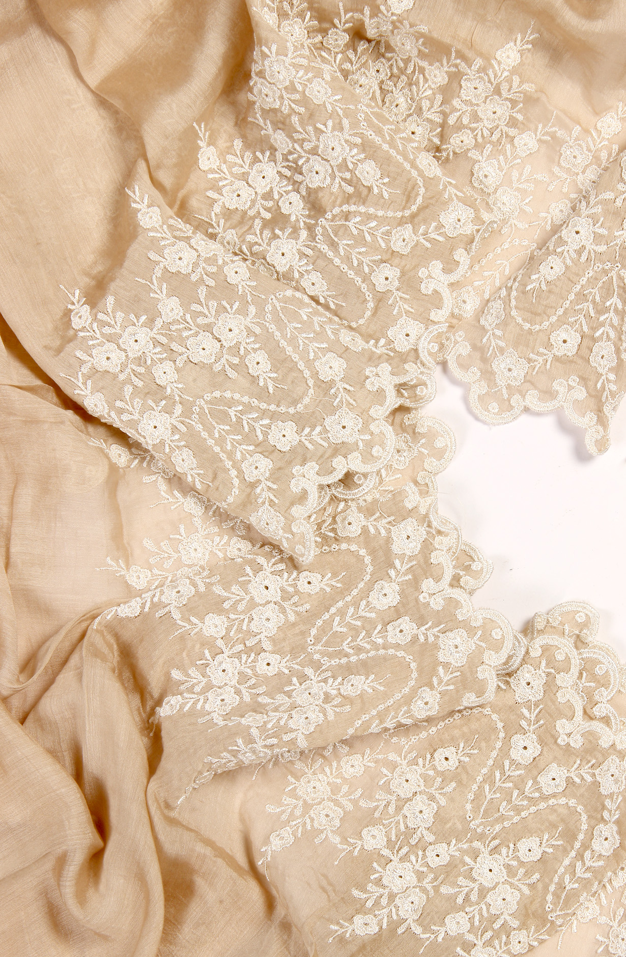 Beige Muslin Embroidered Exclusive Salwar Kameez - DIYNS12530A