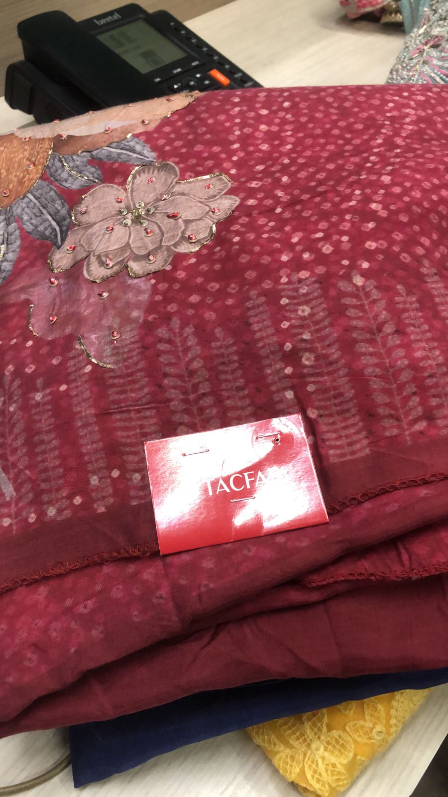 Maroon Chinon Digital Printed Suit-sets with Chiffon Dupatta - DOR989