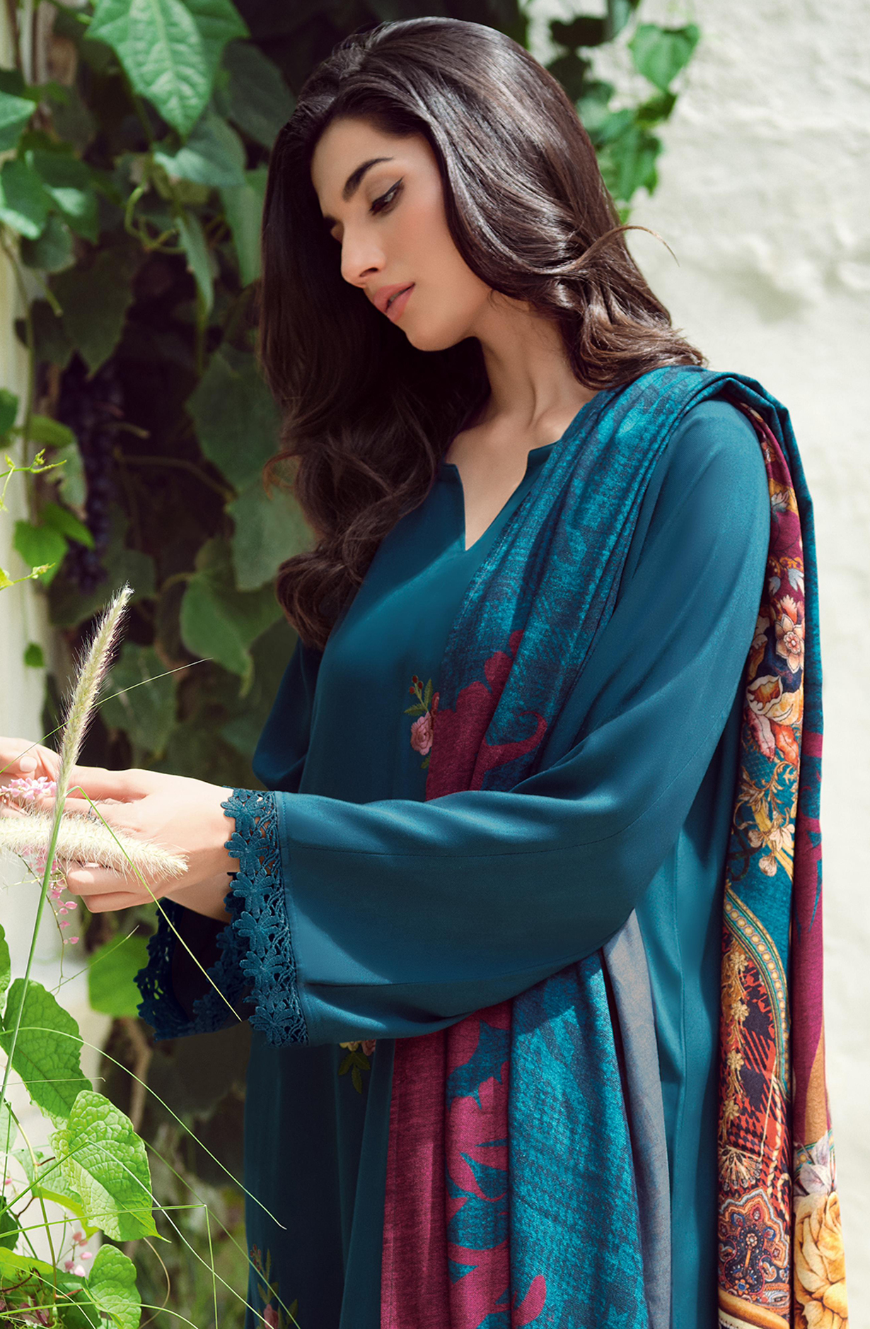 Blue Viscose Muslin Suit with Dupatta - DREDM04