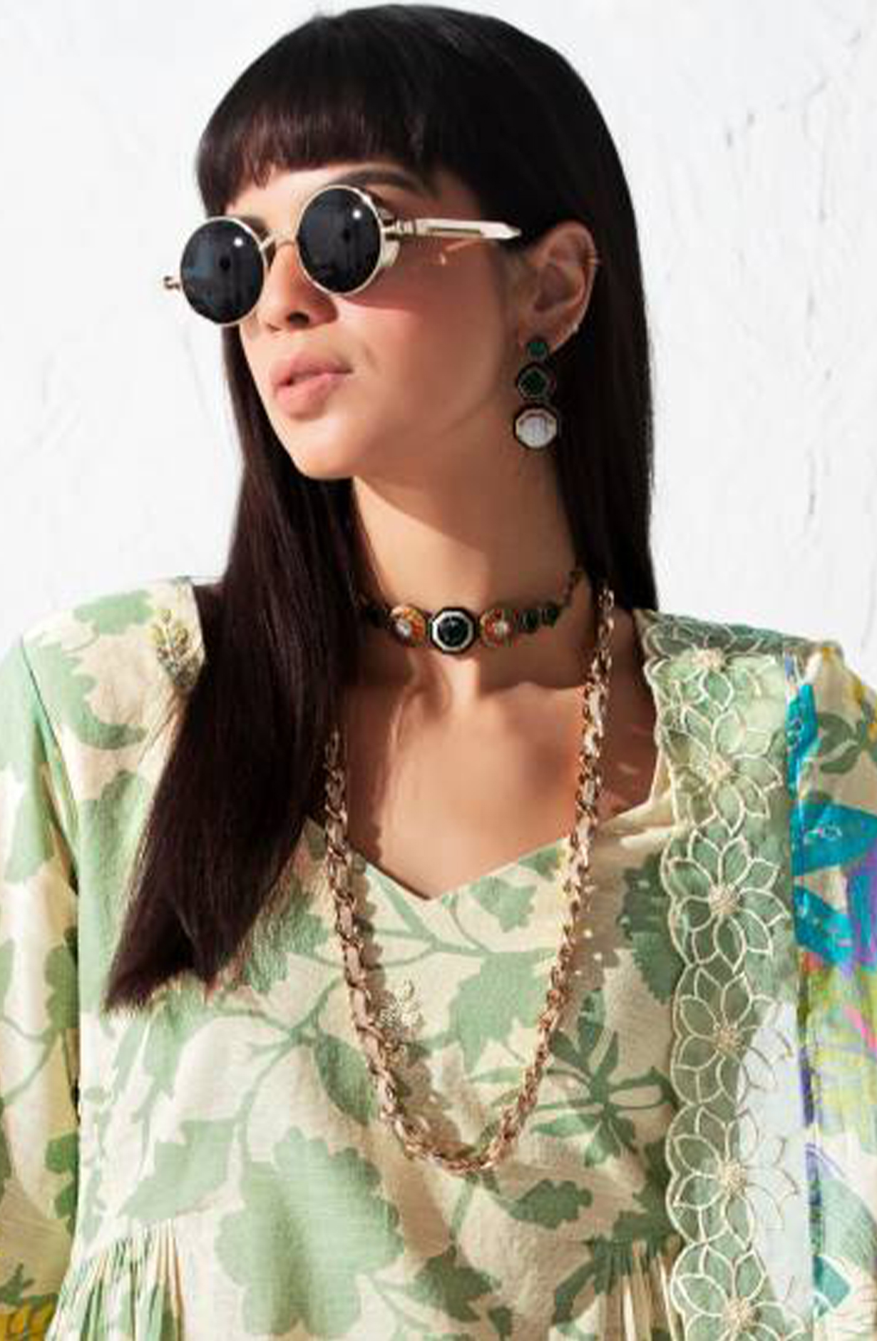 Sea Green Pure Linen Beautiful Digital Printed Suit - ICO9601
