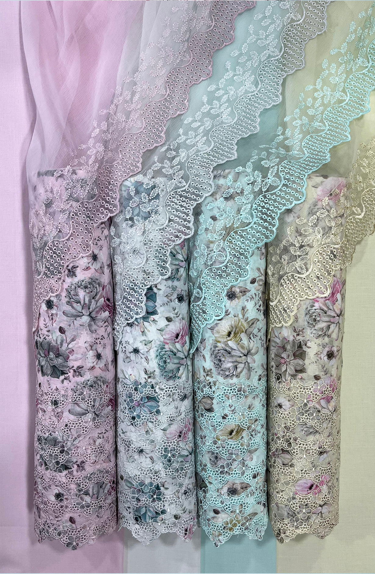 Baby Pink Exclusive Pure Cotton Jacquard Salwar Kameez with Chiffon Dupatta - FOL2218A