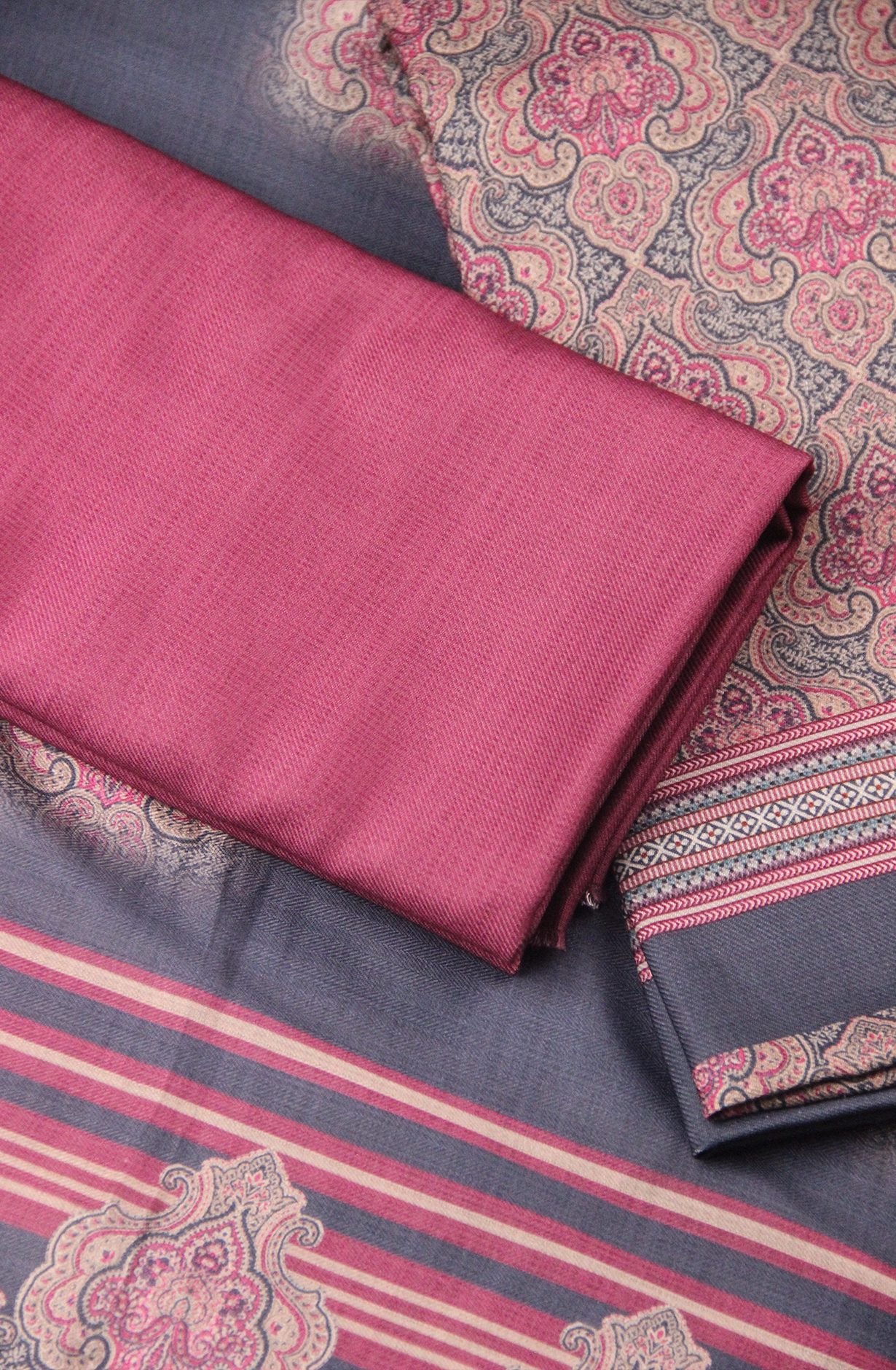 Printed Spun Salwaar Suit with Shawl- ZAA1595E