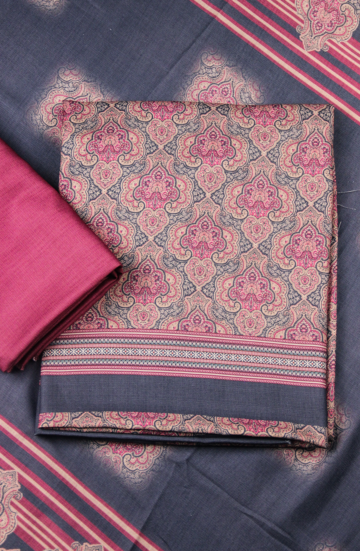 Printed Spun Salwaar Suit with Shawl- ZAA1595E