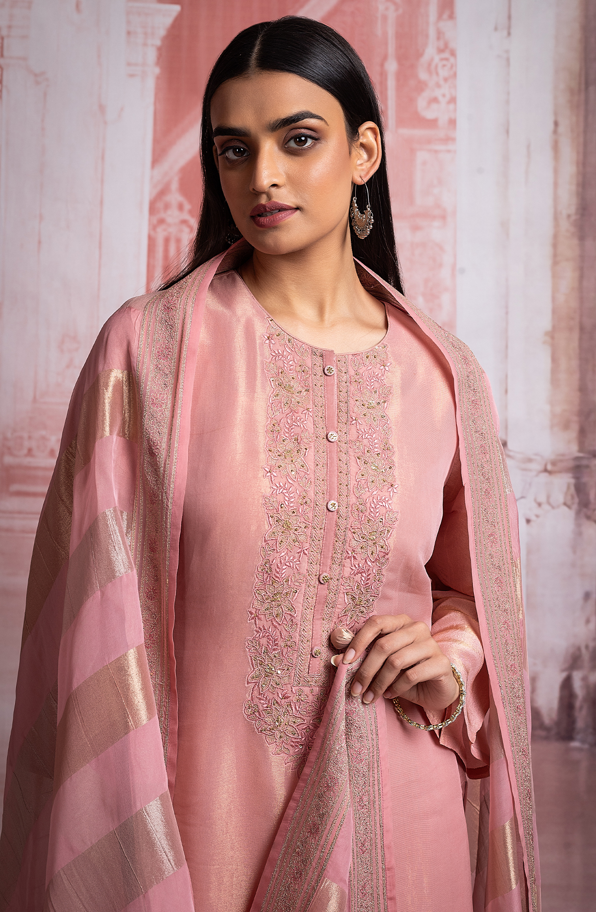 Pink Designer Tissue Silk Festive Salwar Suit - R157-SPR1919A