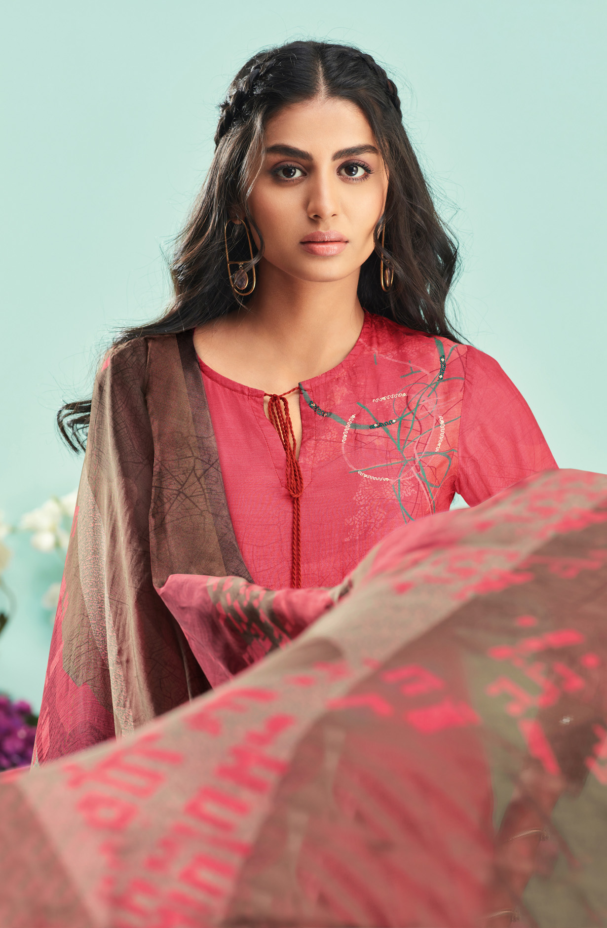 Pink Cotton Digital Printed Unstitched Salwar Suit - CIT5290