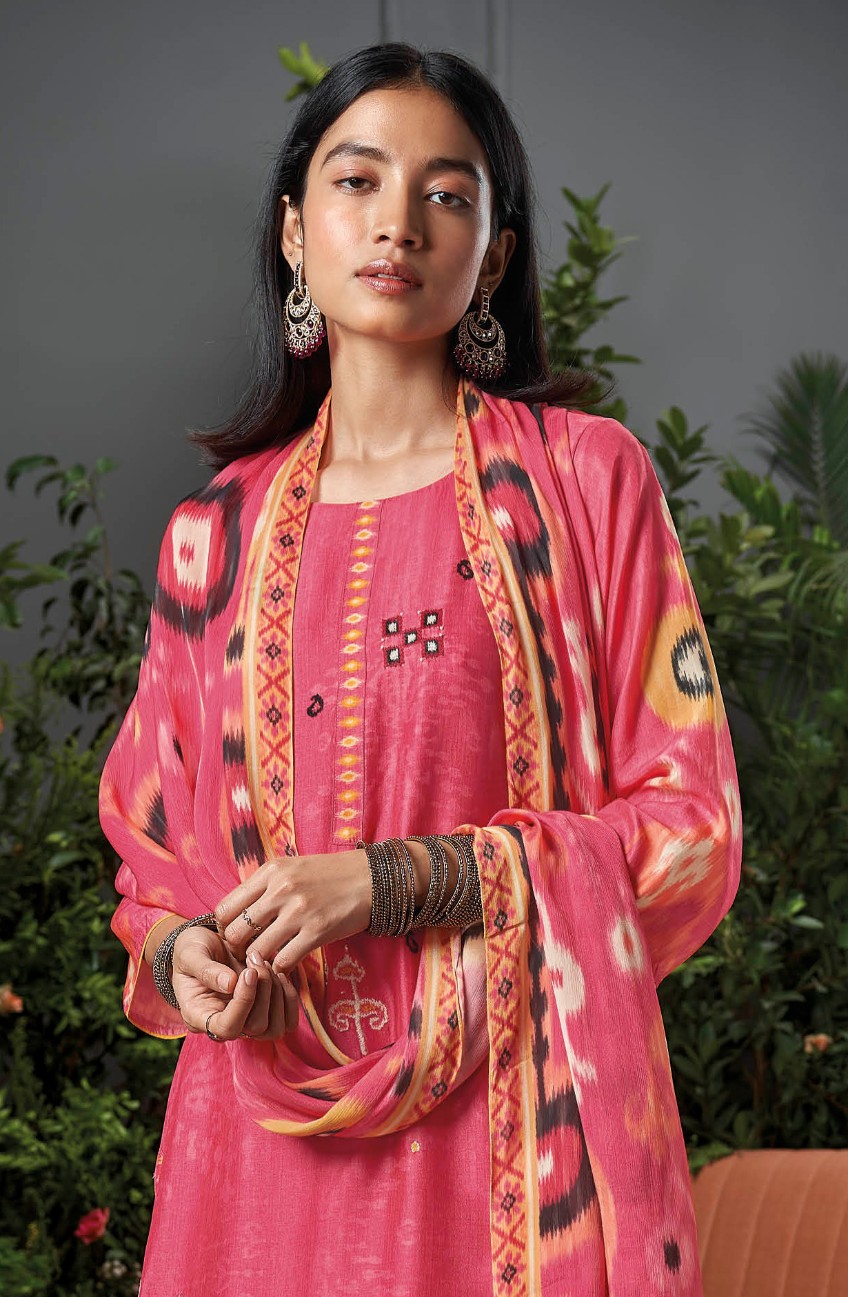 Pink Beautiful Silk Festive Salwar Kameez with Chinon Dupatta - ZARC1468