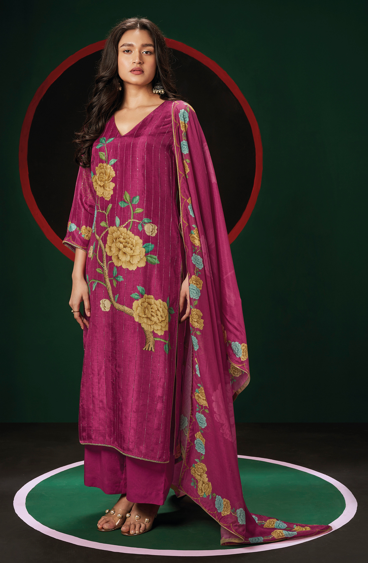 Magenta Designer Russian Silk Salwar Kameez - TAYS2065A
