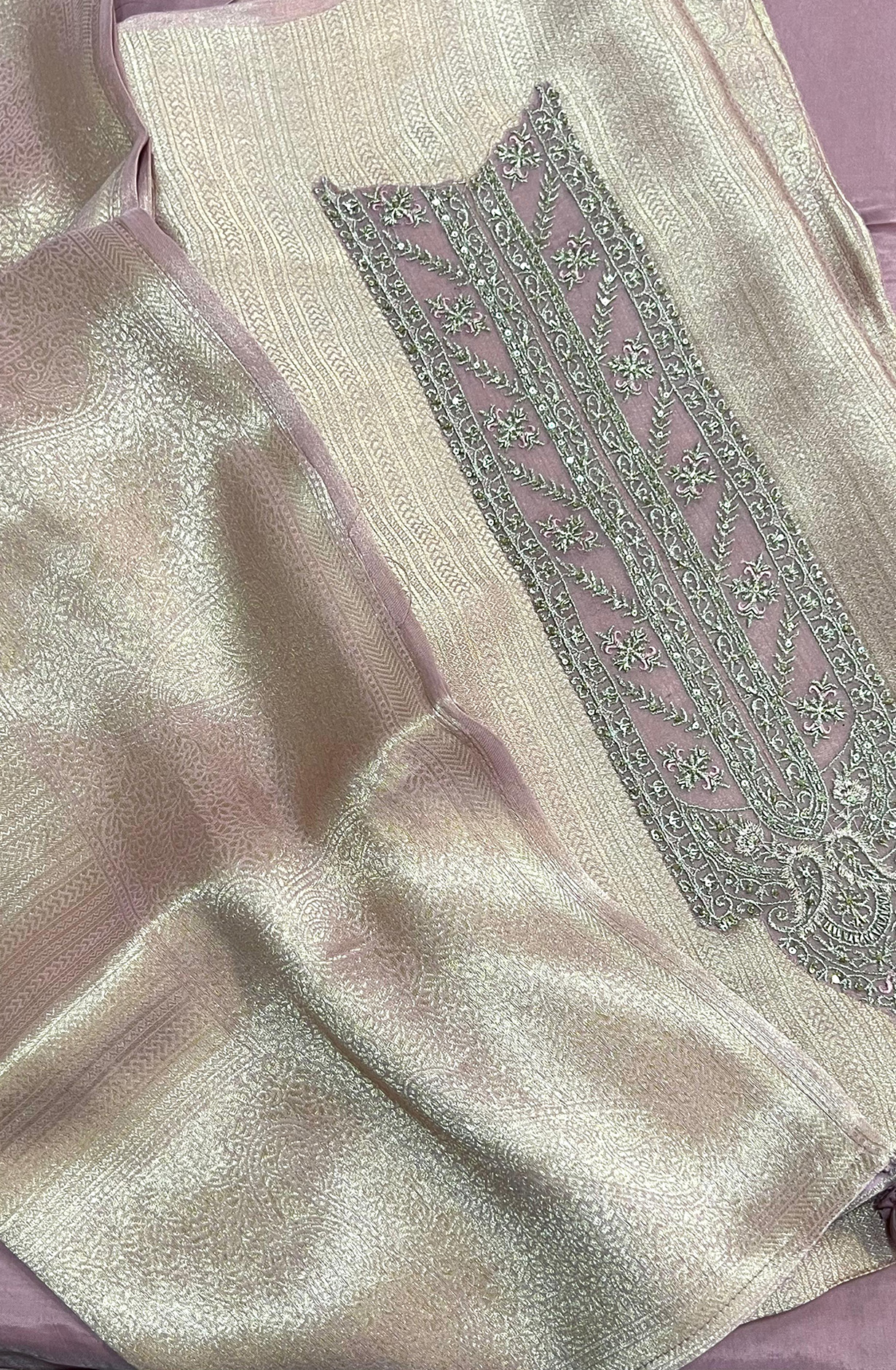 Lavender Exclusive Tissue Silk Unstitched Salwar Kameez - R157-SPR1794B