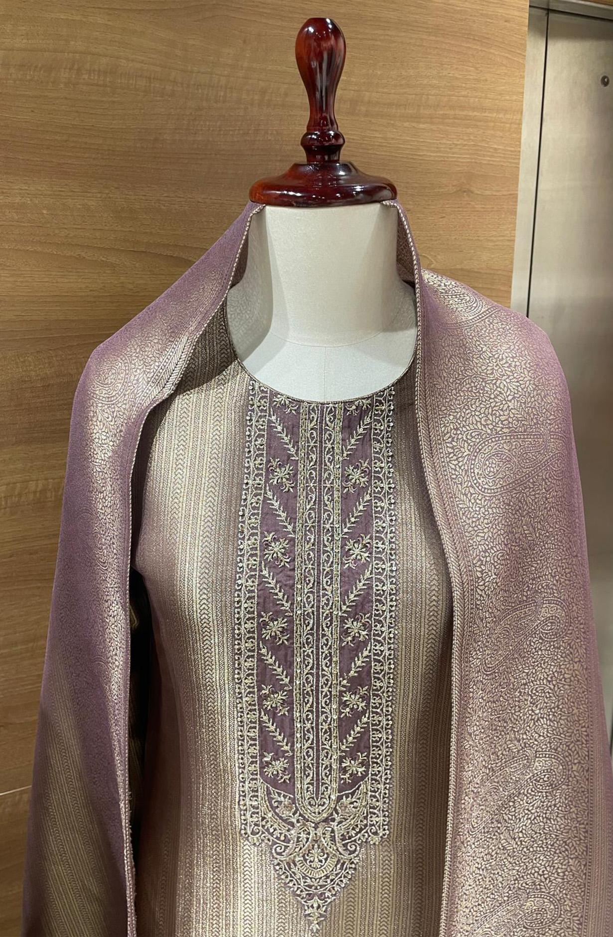 Lavender Exclusive Tissue Silk Unstitched Salwar Kameez - R157-SPR1794B