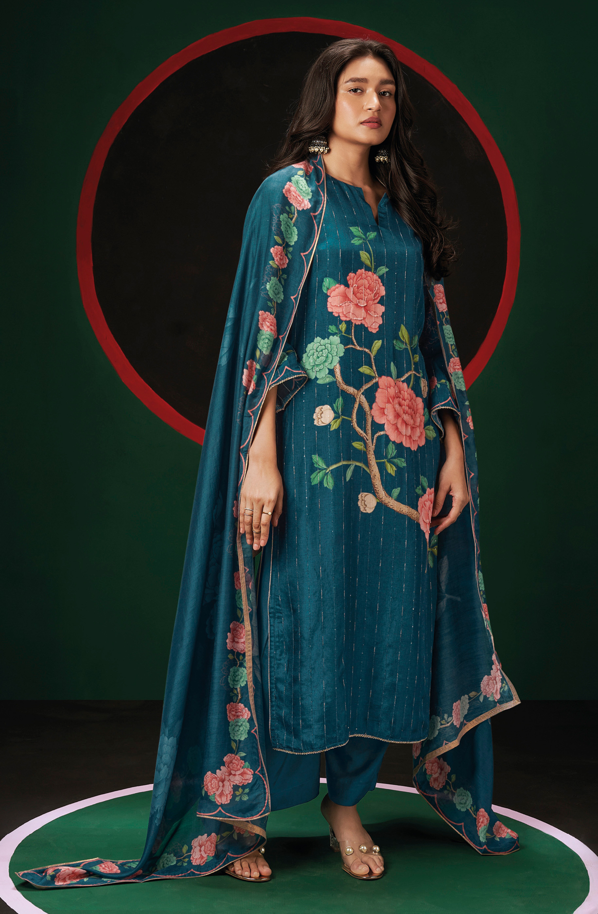 Blue Designer Russian Silk Salwar Kameez - TAYS2065C