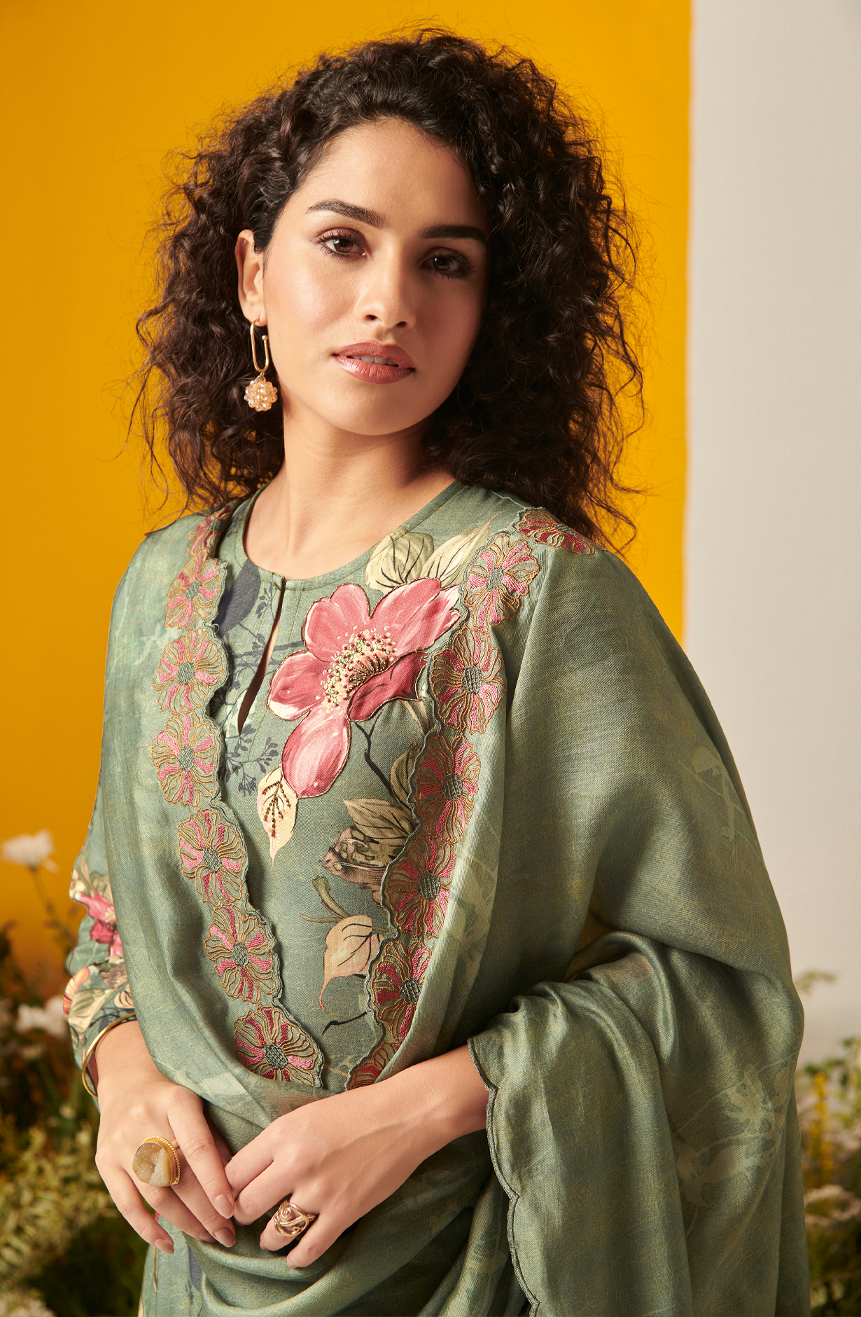 Pashmina Pastel Green Unstitched Salwar Kameez - FRE913