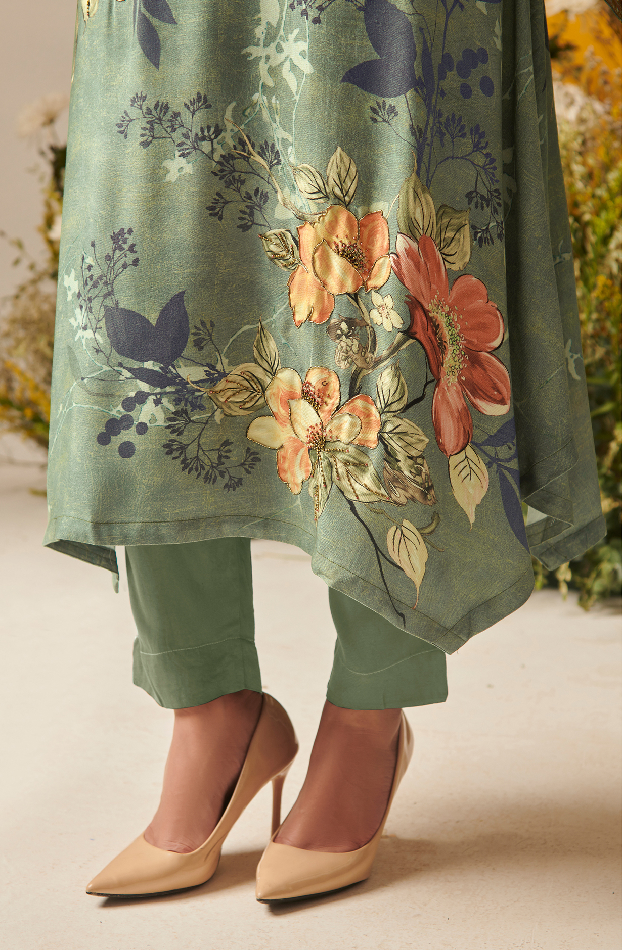Pashmina Pastel Green Unstitched Salwar Kameez - FRE913