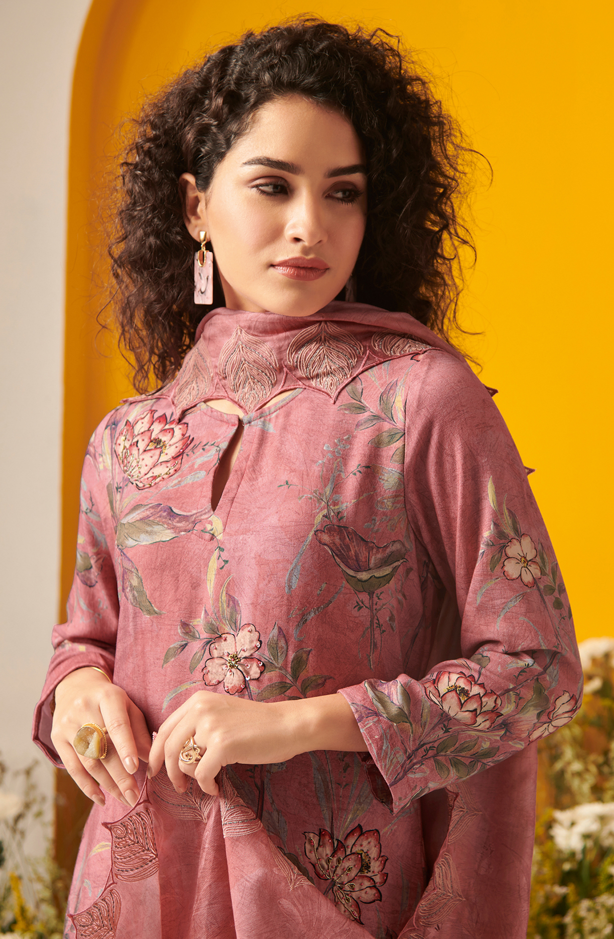 Pashmina Pink Unstitched Salwar Kameez - FRE915