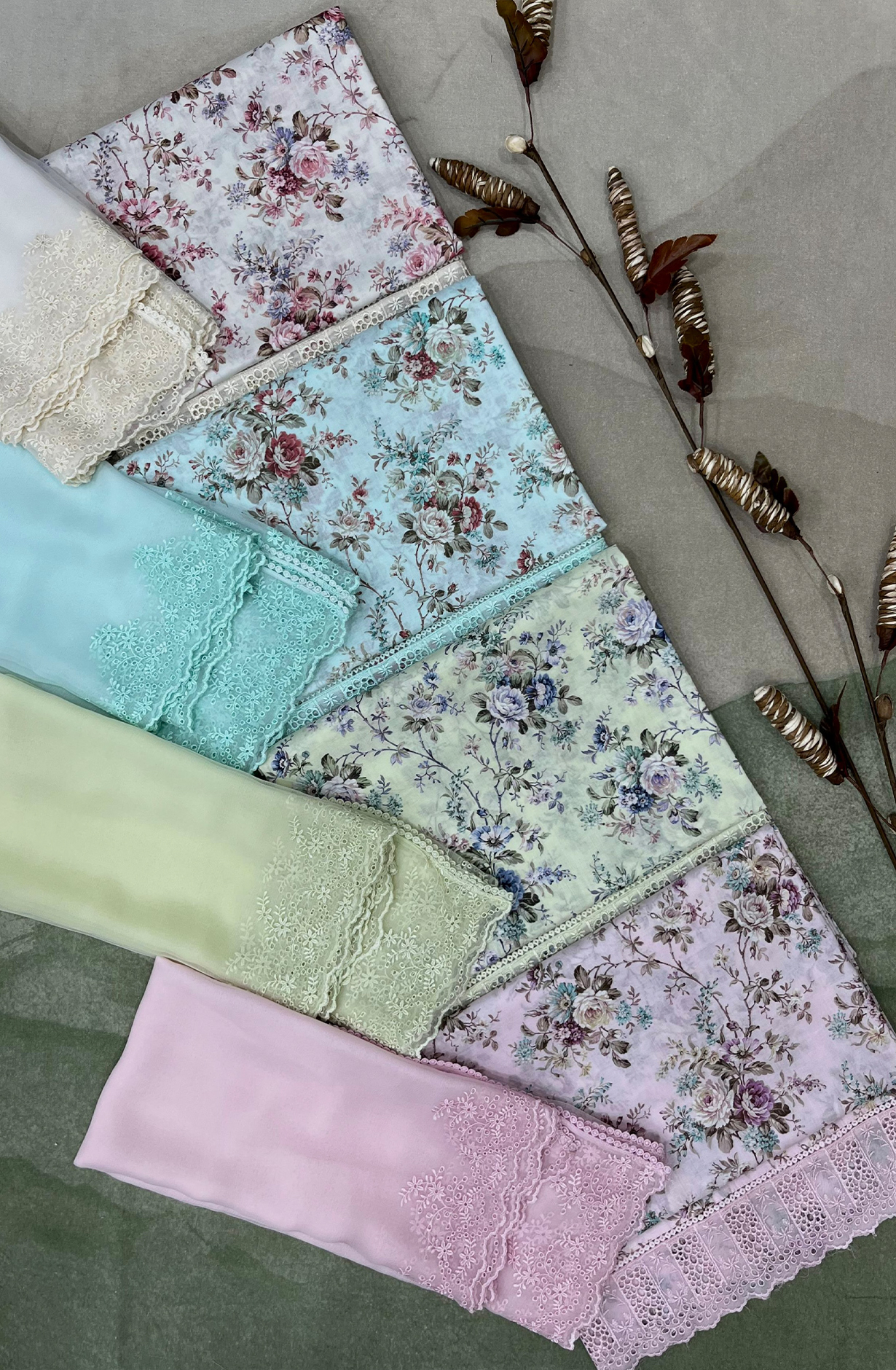 Baby Pink Exclusive Cotton Digital Print Unstitched Suit with Chiffon Dupatta - TAN2267C