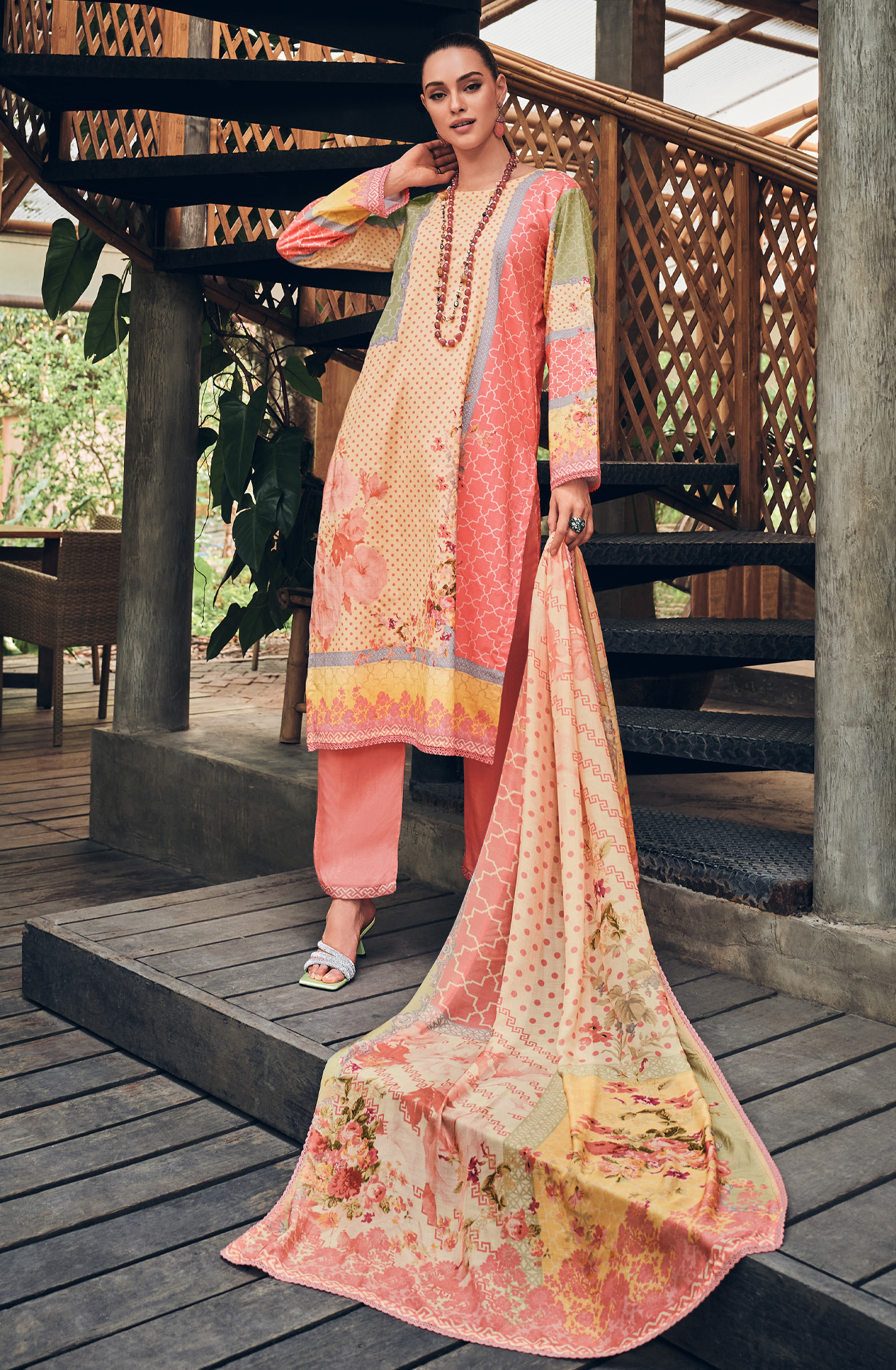 Peach Beautiful Cotton Digital Printed Salwar Suit - SHOSOL03