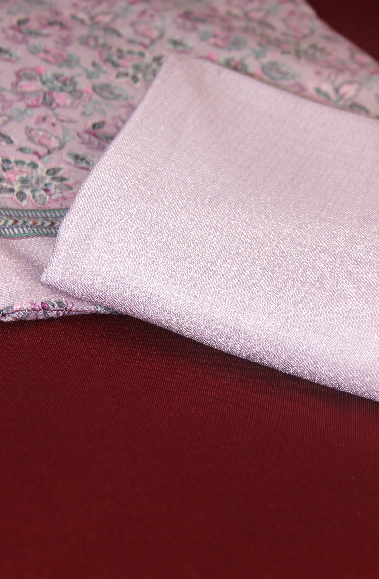 Lavender Spun All Over Printed Suit Set wit Shawl - ZAA1602B