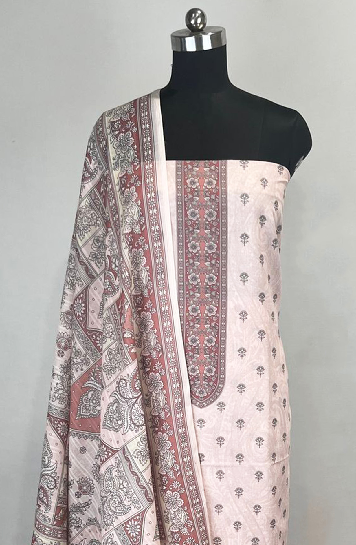 Peach Cotton Beautiful Suit Set with Dupatta - NOOR1003