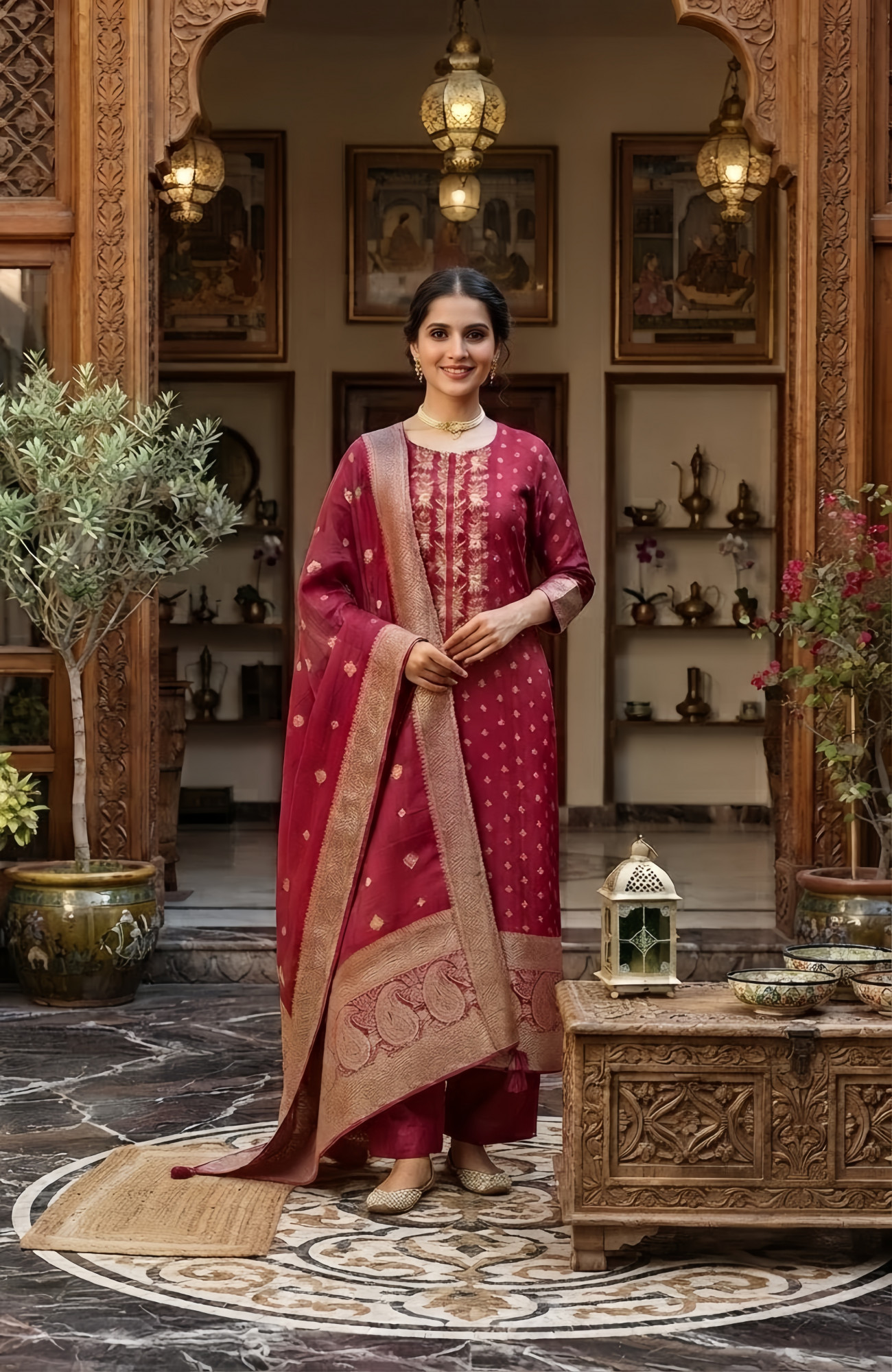 Rani Chanderi Silk Beautiful Unstitch suit set with Dupatta - R157-SPR1958