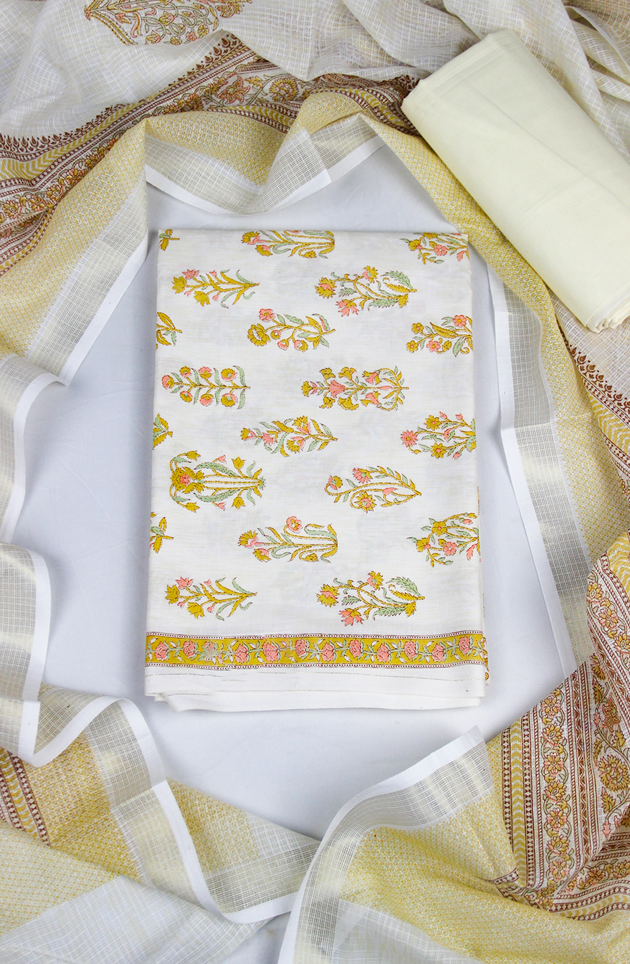 Yellow Cotton Digital Printed Suit Set with Dupatta - 871-ANO1211-2D