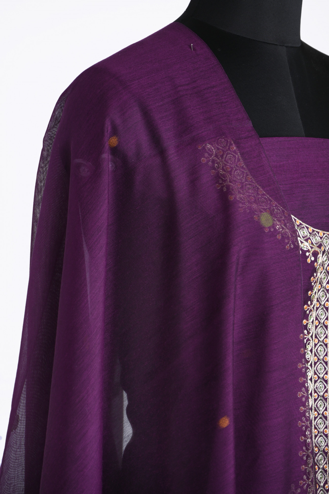 Wine Chanderi Suit Set with Beautiful Dupatta - S25VEMY7054C