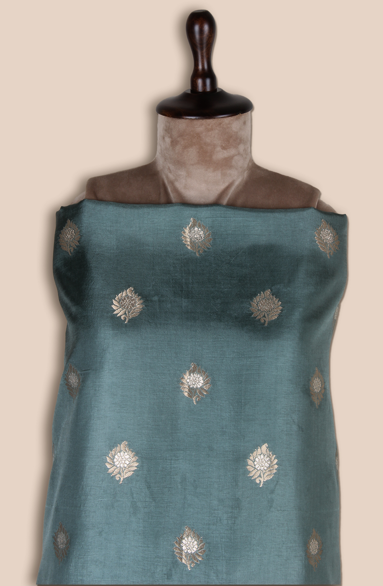 Pastel Green Modal Silk Unstitched Salwar Suit - EMP1204A