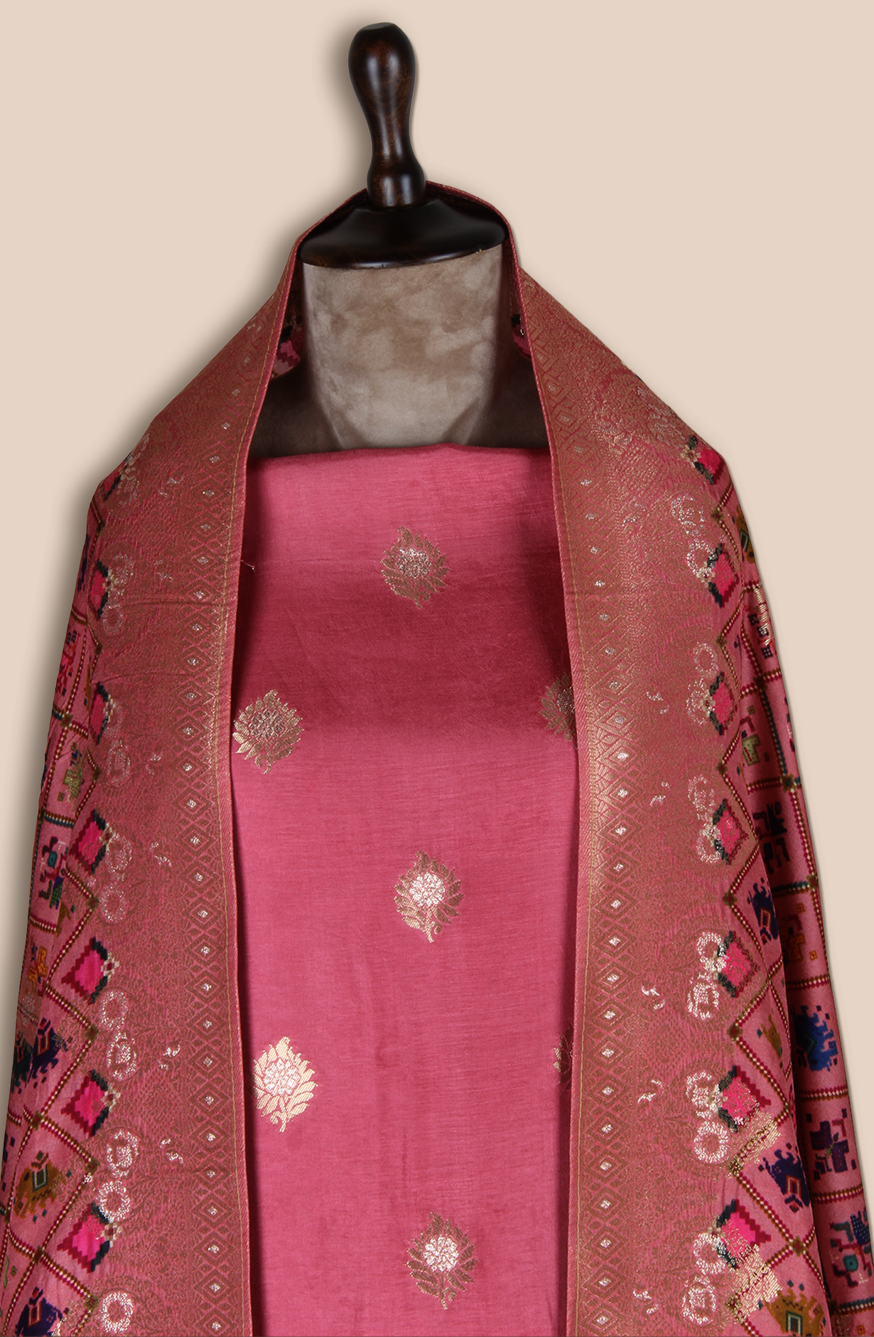 Pink Modal Silk Unstitched Salwar Suit - EMP1204C